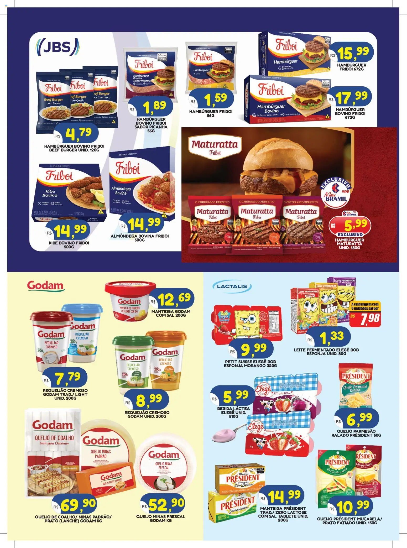 Bramil Supermercados Folheto - válido de 03/07/2026 | Página: 4 | Produtos: Leite, Queijo, Parmesão, Hambúrguer