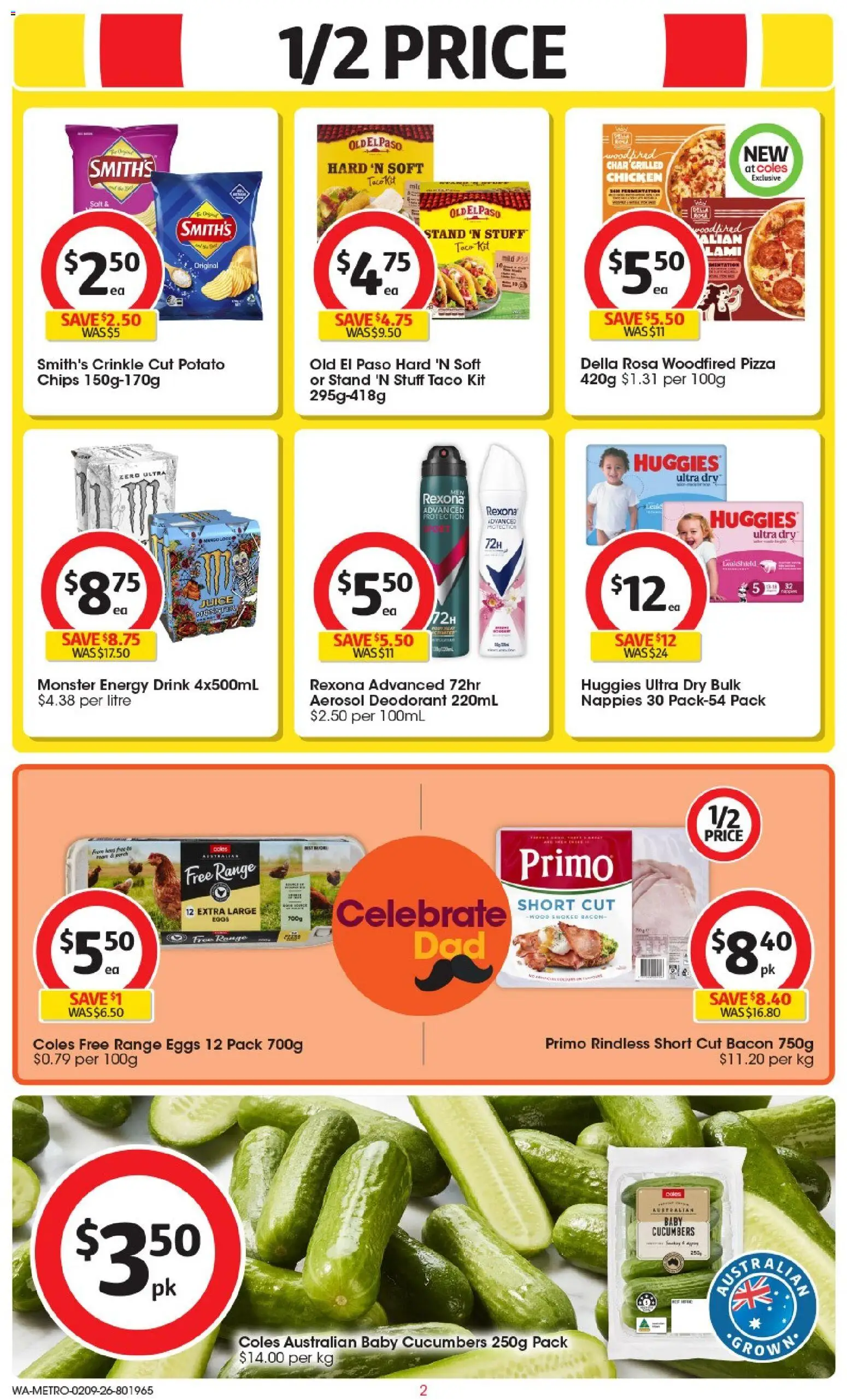 Coles catalogue - valid from 02/09/2026 | Page: 3 | Products: Bacon, Deodorant, Chips, Salt