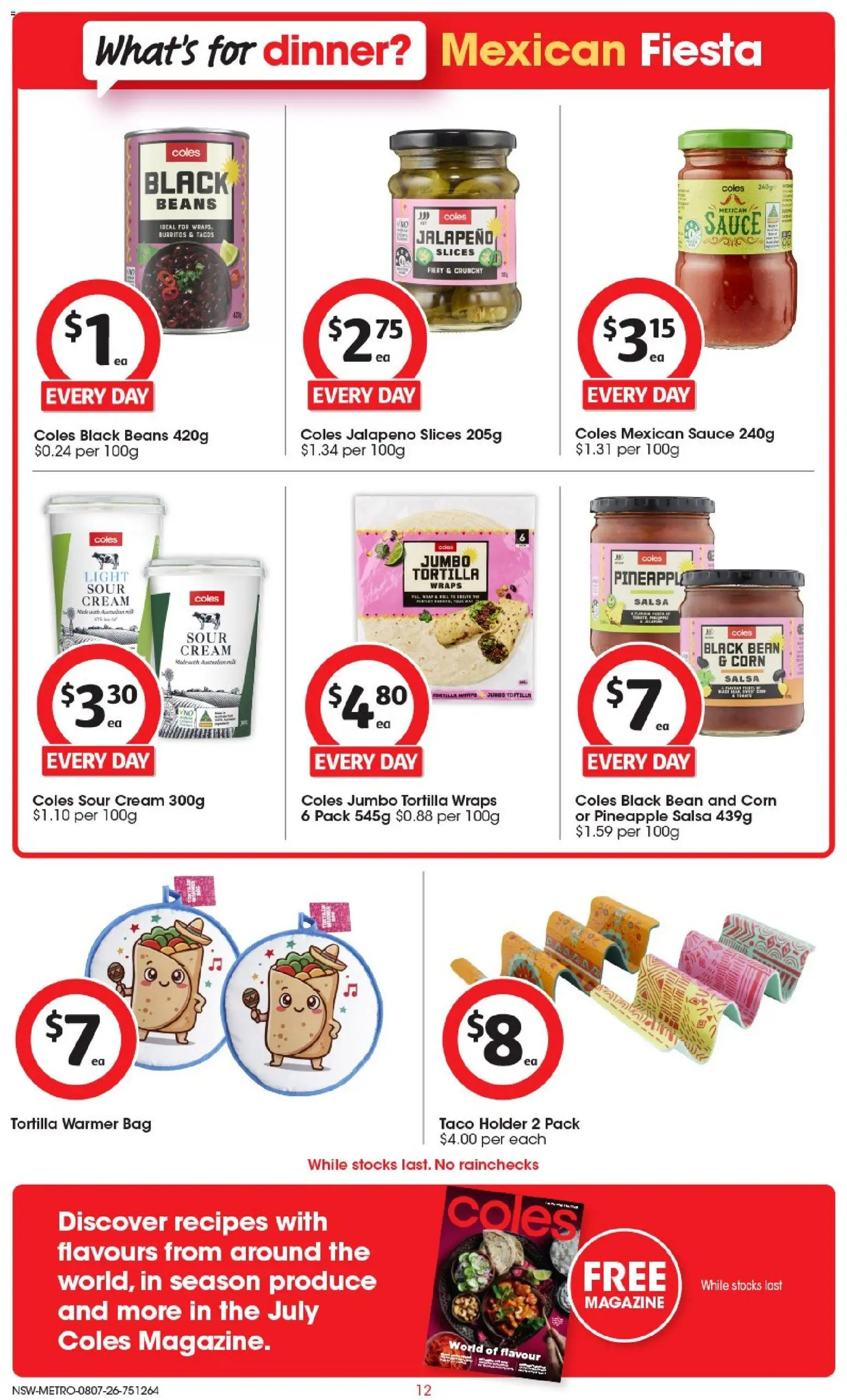 Coles catalogue - valid from 08/07/2026 | Page: 12 | Products: Sour cream, Pineapple, Sauce, Salsa