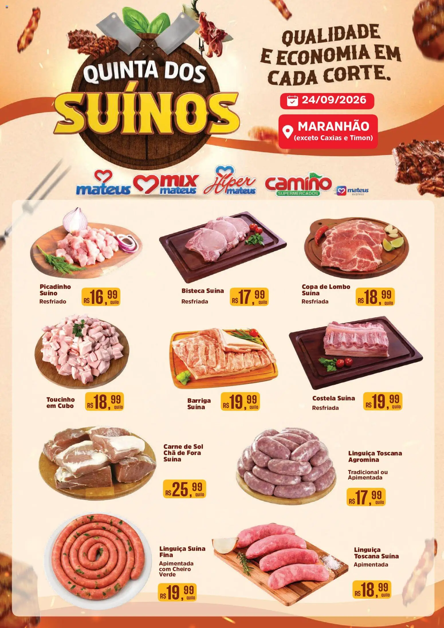 Mateus Folheto - válido de 24/09/2026 | Página: 1 | Produtos: Lombo, Copa, Chá, Carne