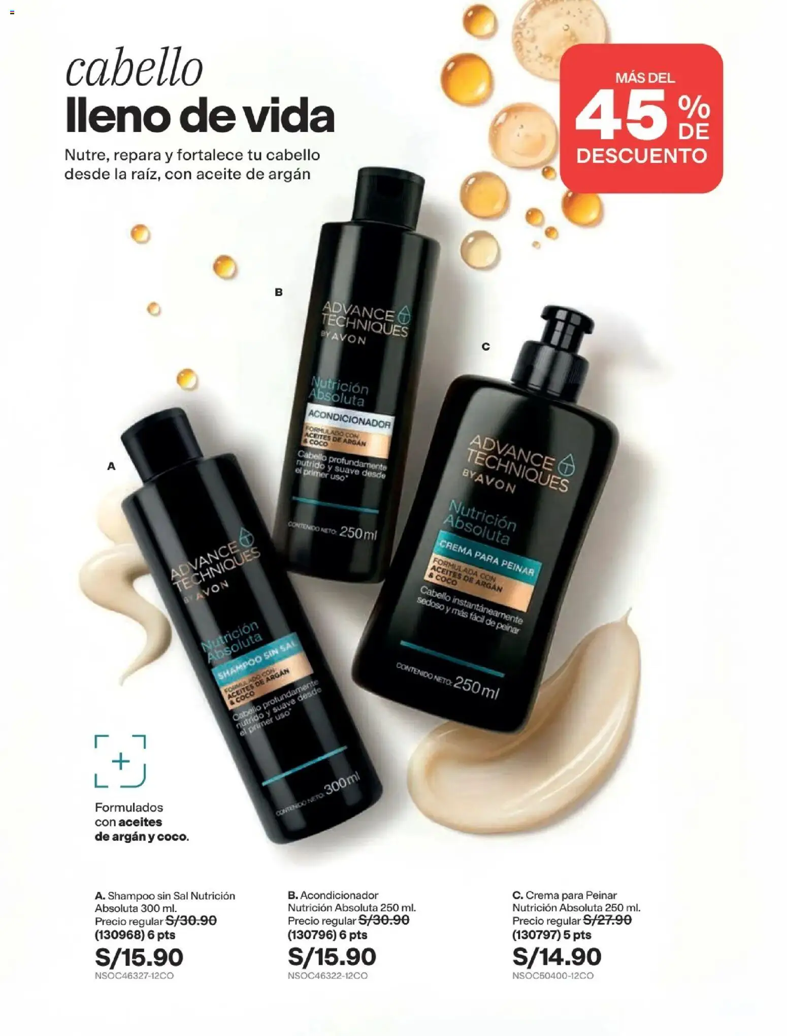 Catálogo Avon válido desde 22/07/2026 | Página: 160 | Productos: Shampoo, Acondicionador, Crema, Coco