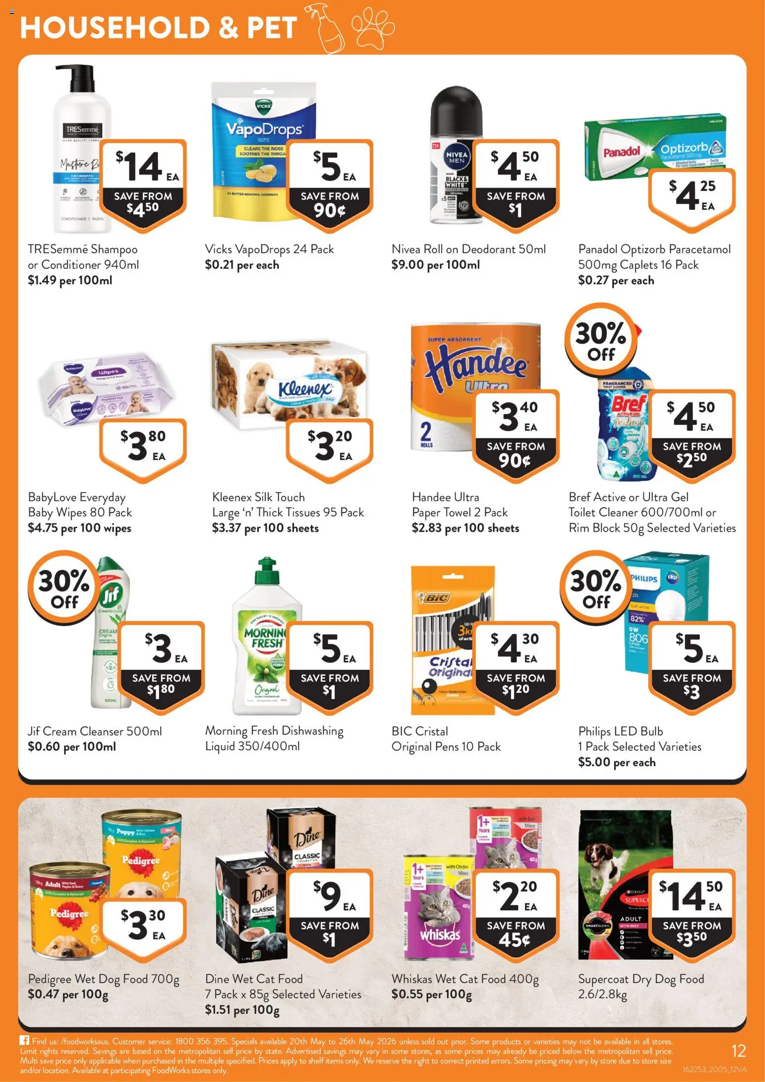 Foodworks catalogue - valid from 20.05.2026 | Page: 12 | Products: Toilet, Beef, Bulb, Tissues