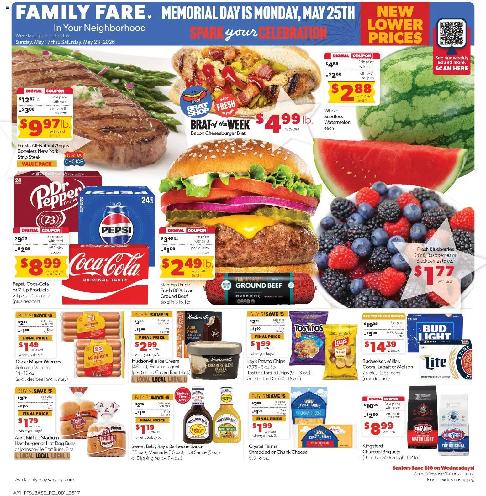 Family Fare Weekly Ad - valid from 17.05.2026 | Page: 1 | Products: Cheese, Cream, Sauce, Pepper