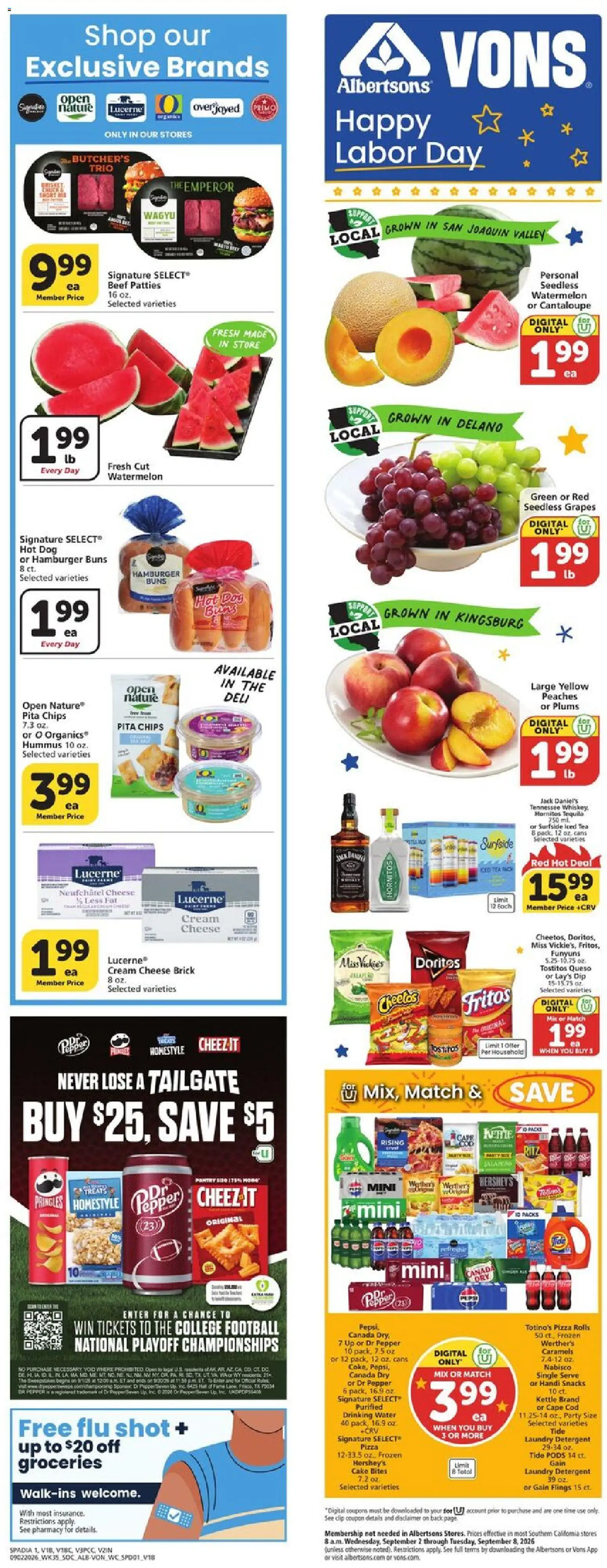 Vons Weekly Ad - valid from 09/02/2026 | Page: 2 | Products: Cake, Seedless grapes, Iced tea, Kettle