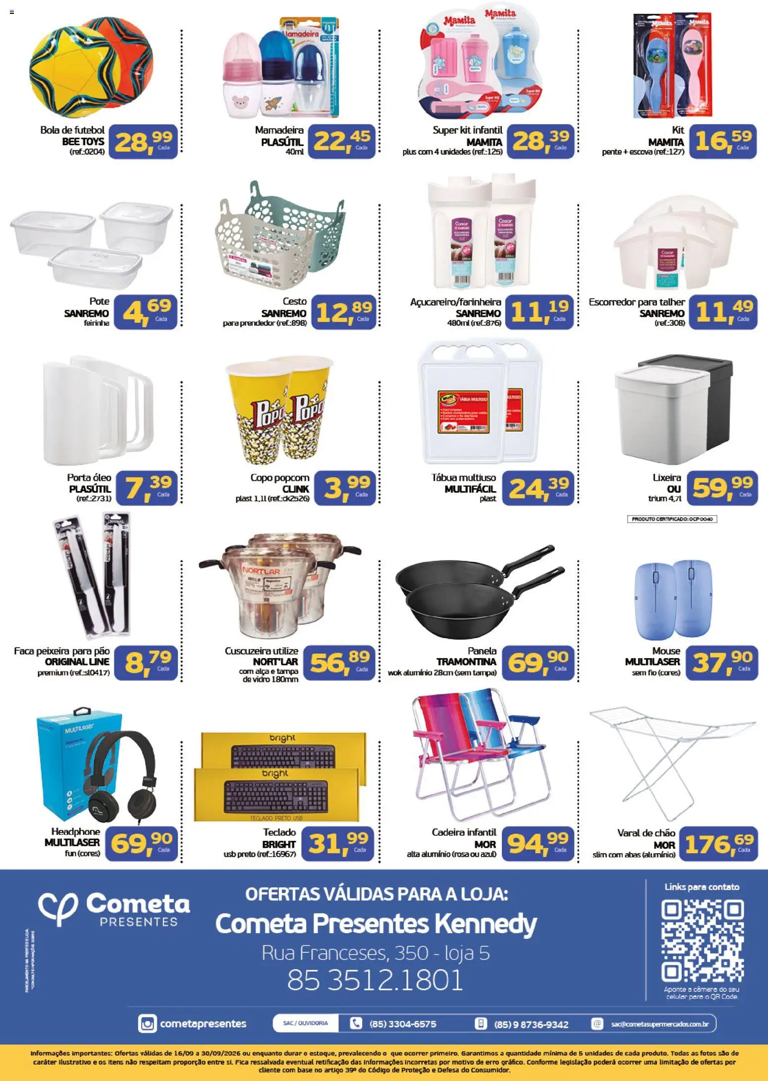 Cometa Supermercados Folheto - válido de 16/09/2026 | Página: 2 | Produtos: Escorredor, Cadeira, Óleo, USB