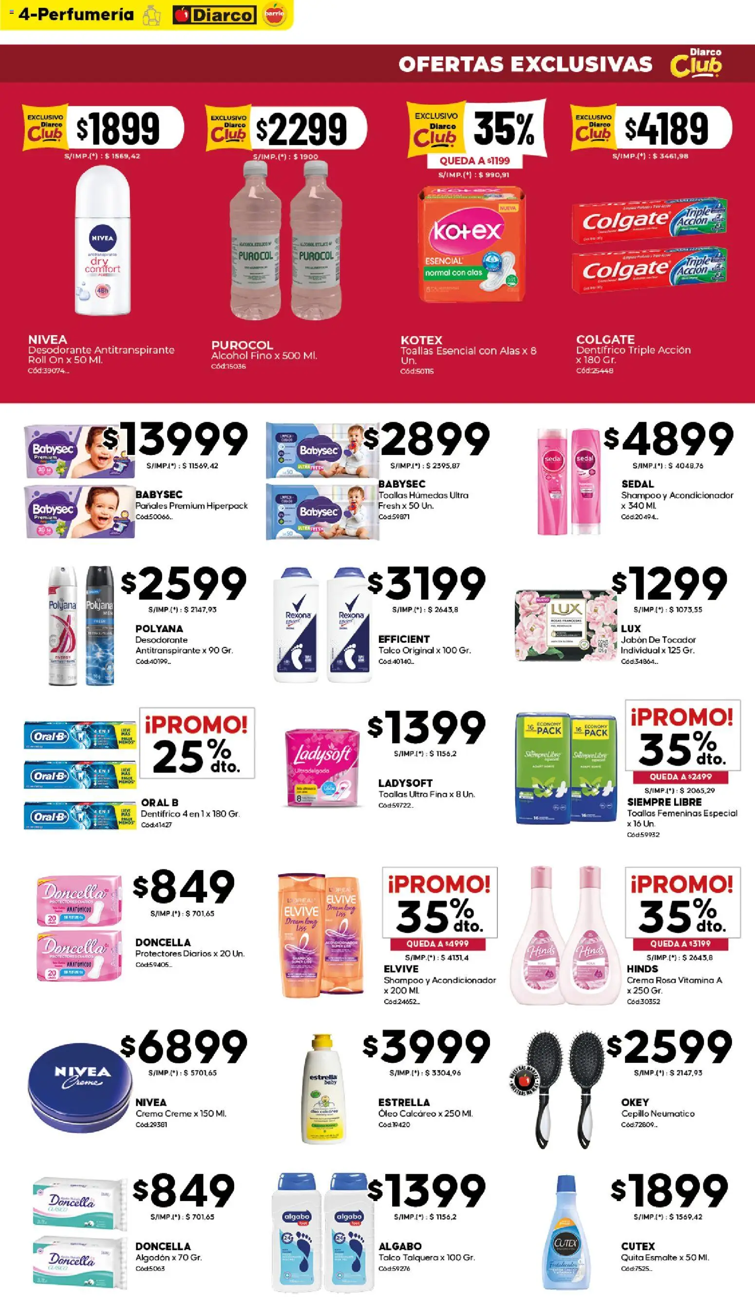 Diarco - Ofertas Diarco Barrio │ válido desde el 18.05.2026 | Página: 4 | Productos: Algodón, Shampoo, Acondicionador, Jabón