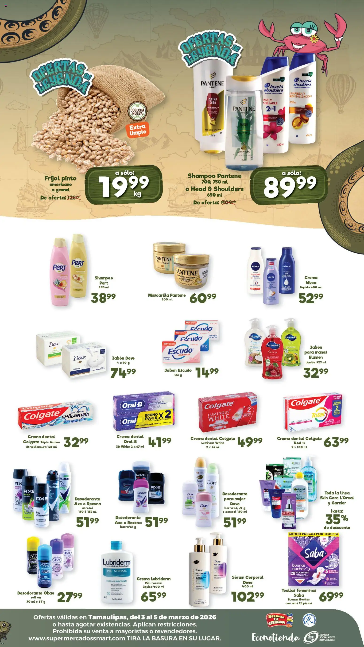 Nuevas ofertas de S-Mart válidas en toda la República Mexicana desde el 03/03/2026. ¡Encuentra las mejores ofertas en S-Mart folleto Ofertas de feria Nuevo Laredo ! | Página: 2 | Productos: Desodorante, Serum, Barra, Mascarilla