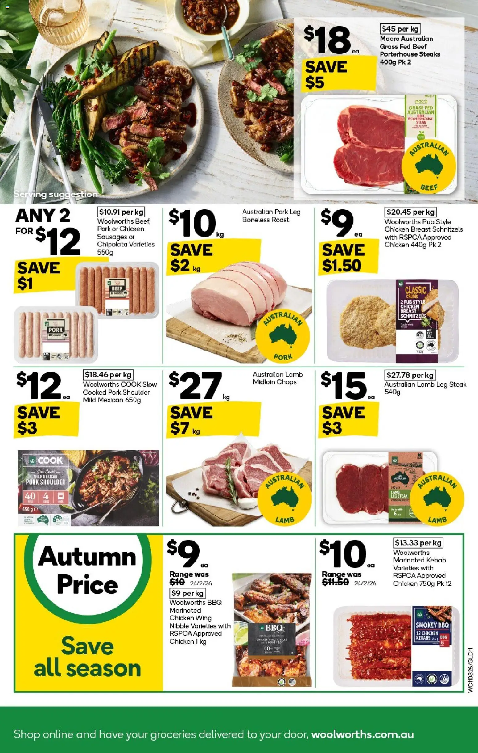 Woolworths catalogue - valid from 11.03.2026 | Page: 11 | Products: Pork, Lamb, Beef, Steak