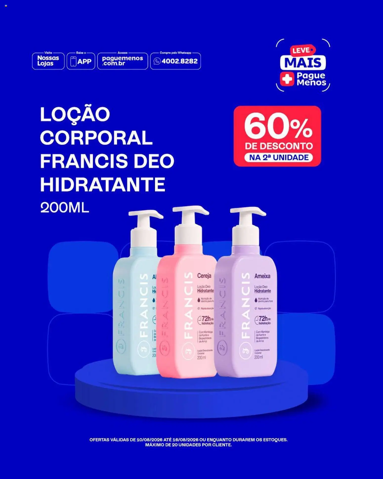 Pague Menos Folheto - válido de 10/08/2026 | Página: 3 | Produtos: Cereja, Manteiga, Loção corporal, Ameixa