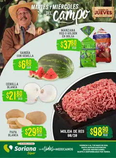 Vista previa de Soriana Martes y Miércoles del Campo Súper: Chih, Delicias, Dur y Coah (excepto Saltillo), nuevo folleto de la tienda, válido en México a partir del 05.05.2026