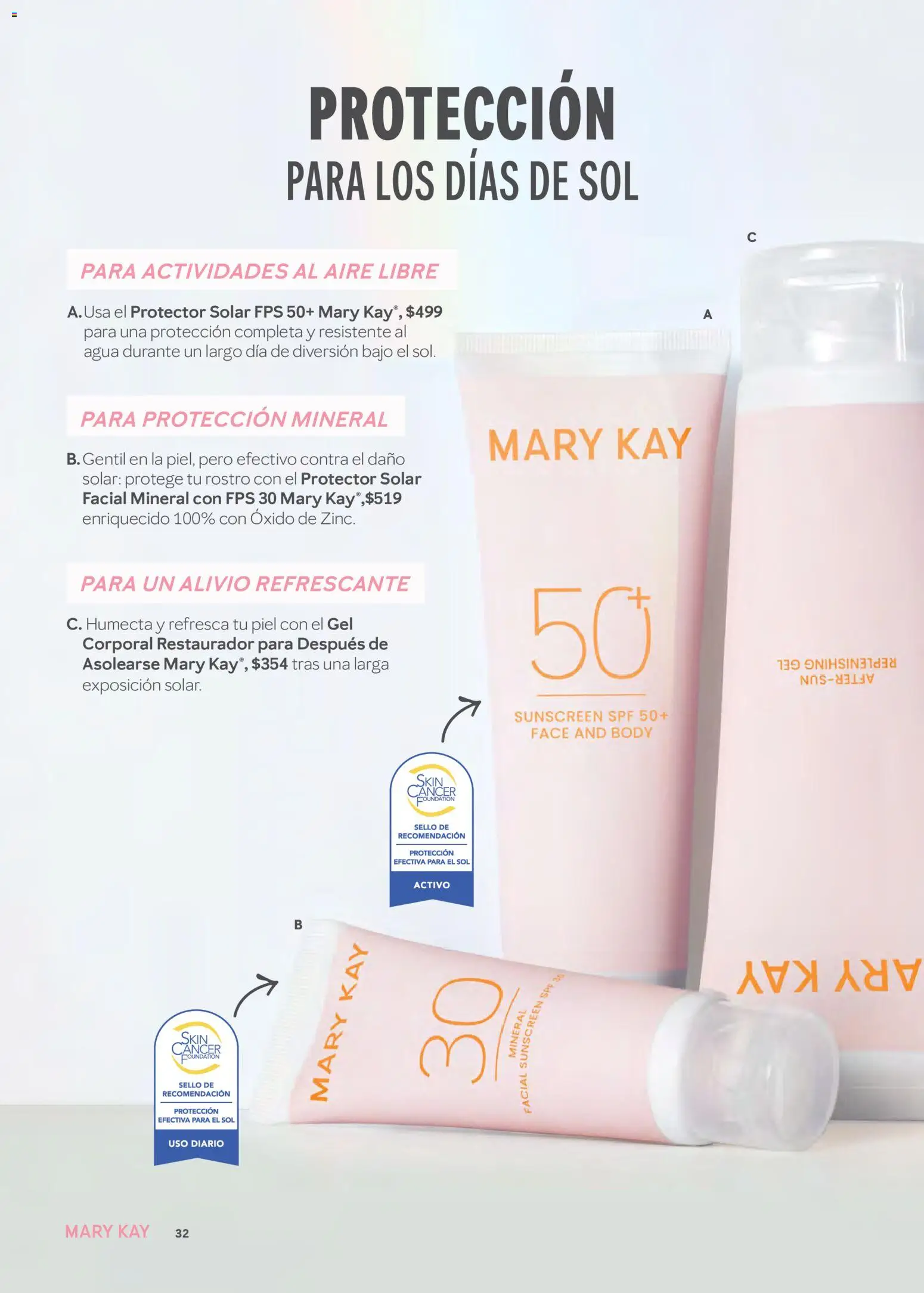 Nuevas ofertas de Mary Kay válidas en toda la República Mexicana desde el 01/09/2026. ¡Encuentra las mejores ofertas en Mary Kay catálogo! | Página: 32 | Productos: Gel corporal, Agua, Body, Protector solar