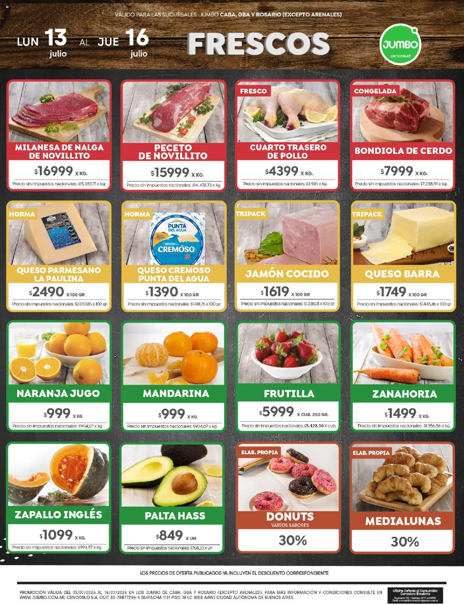 Jumbo ofertas │ válido desde el 13/07/2026 | Página: 1 | Productos: Pollo, Jamón cocido, Palta, Jamón