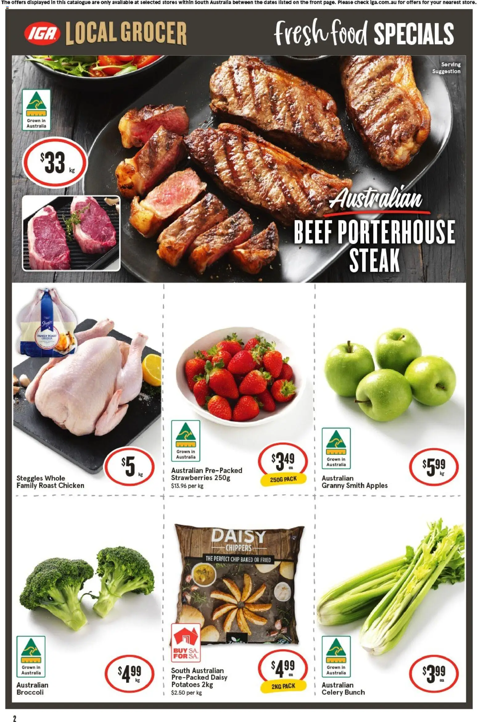 IGA catalogue - valid from 02/09/2026 | Page: 3 | Products: Broccoli, Steak, Celery, Roast