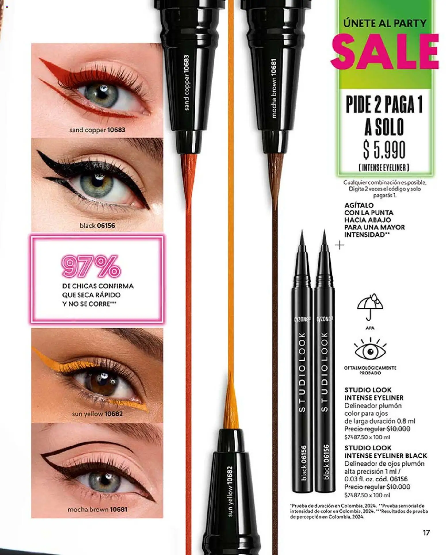 Catálogo CyZone Campaña 11 │ válido desde el 14.06.2026 | Página: 17 | Productos: Delineador de ojos, Delineador, Plumón