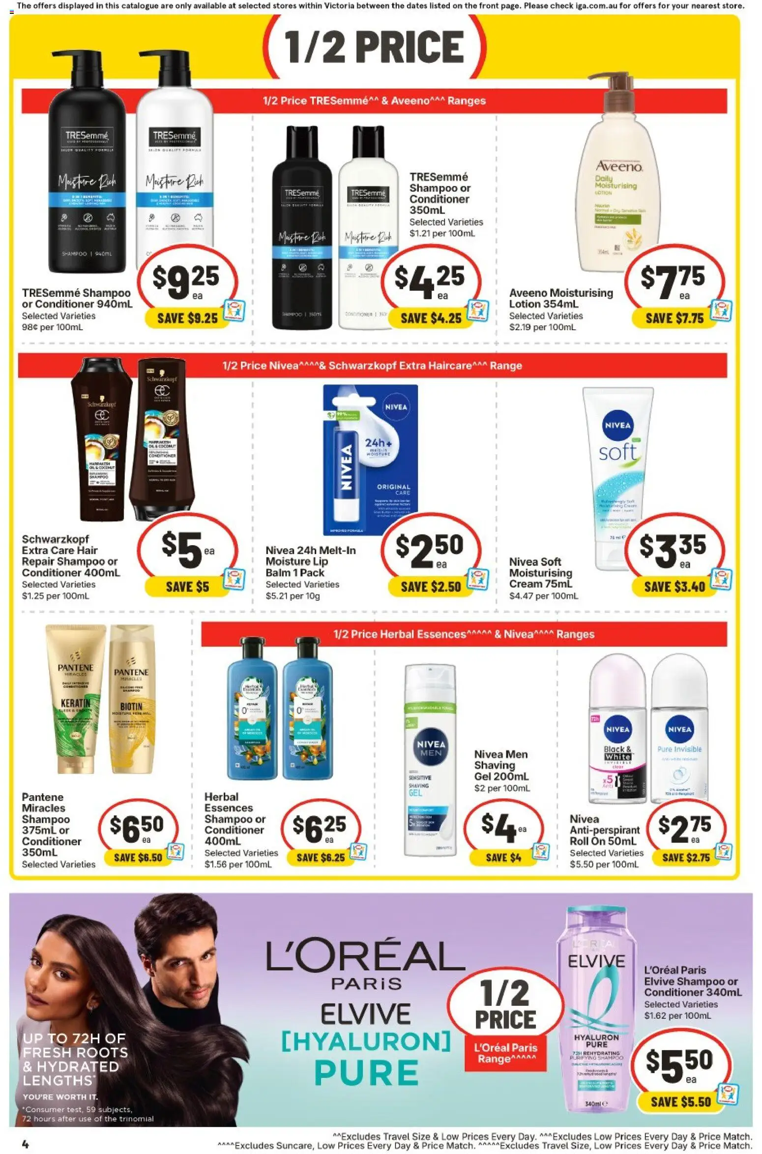 IGA catalogue - valid from 29/07/2026 | Page: 5 | Products: Shampoo, Conditioner, Antiperspirant, Cream