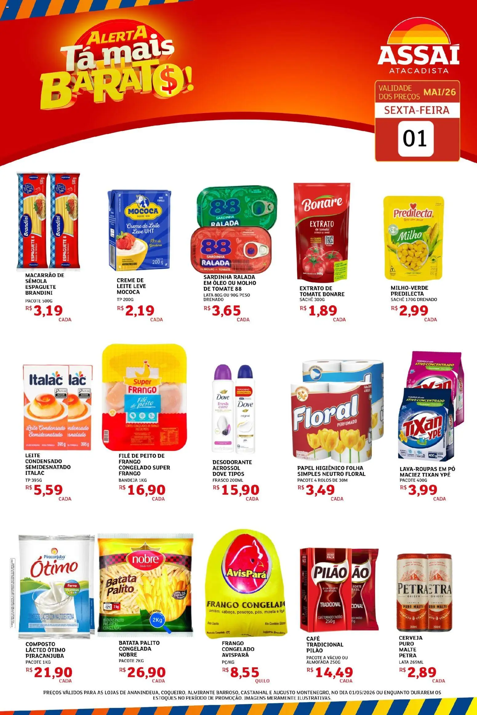 Assaí Atacadista Folheto - válido de 01.05.2026 | Página: 1 | Produtos: Ferro, Pó, Batata, Leite condensado