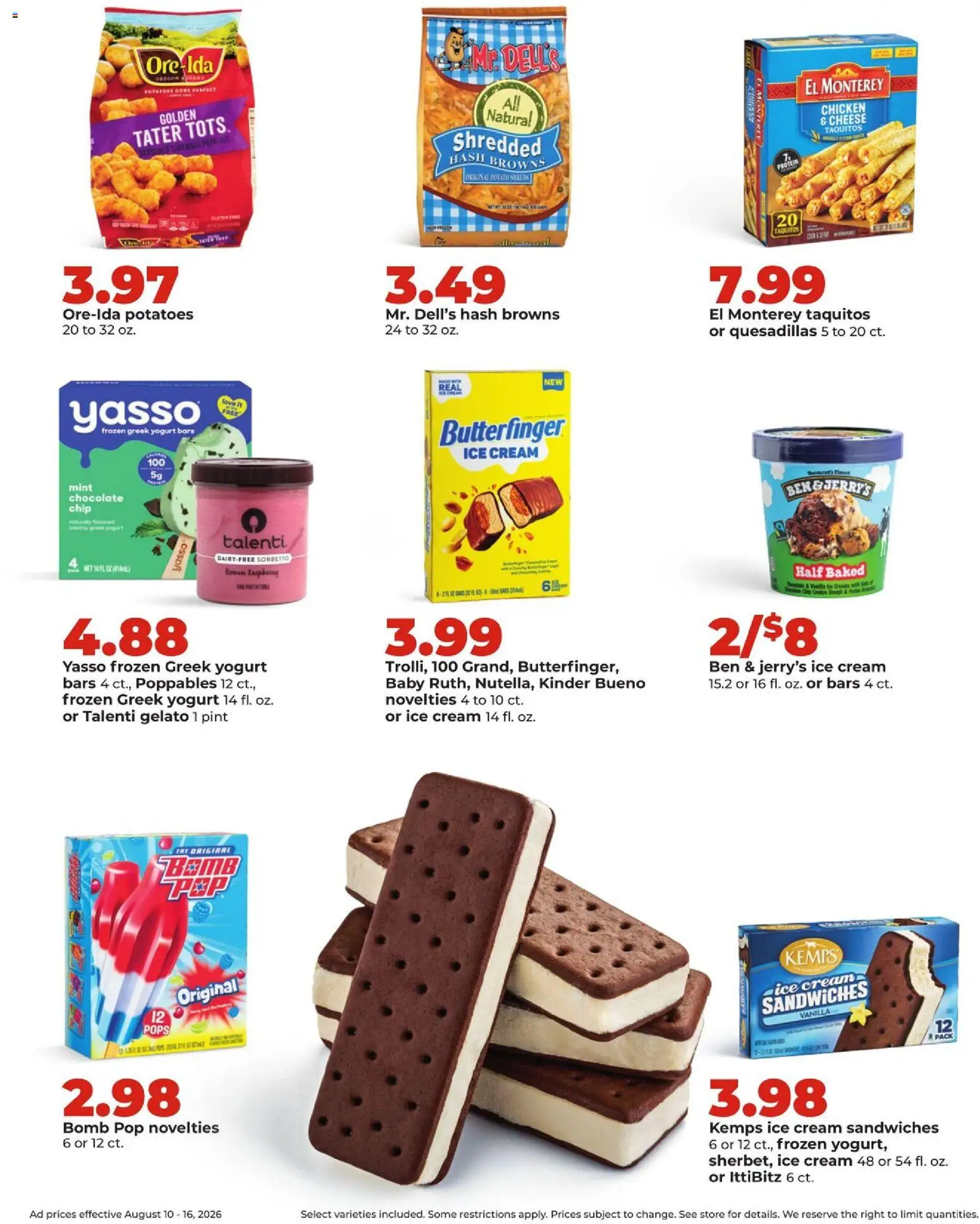 HyVee Weekly Ad - valid from 08/10/2026 | Page: 28 | Products: Chicken, Protein, Ice cream, Greek yogurt