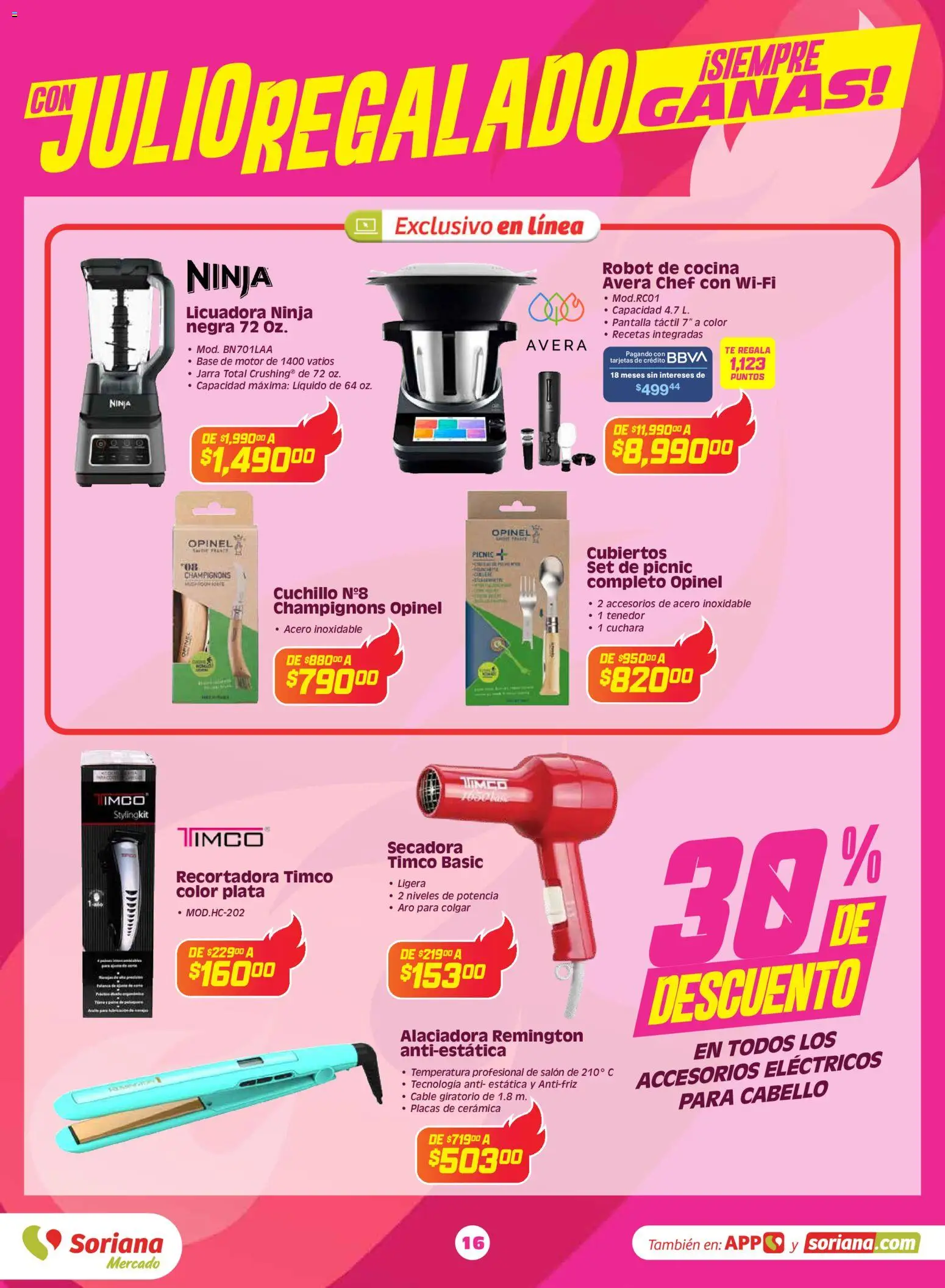 Nuevas ofertas de Soriana válidas en toda la República Mexicana desde el 03.06.2026. ¡Encuentra las mejores ofertas en Soriana Con Julio Regalado siempre ganas Mercado Nacional! | Página: 15 | Productos: Licuadora, Tenedor, Té, Jarra