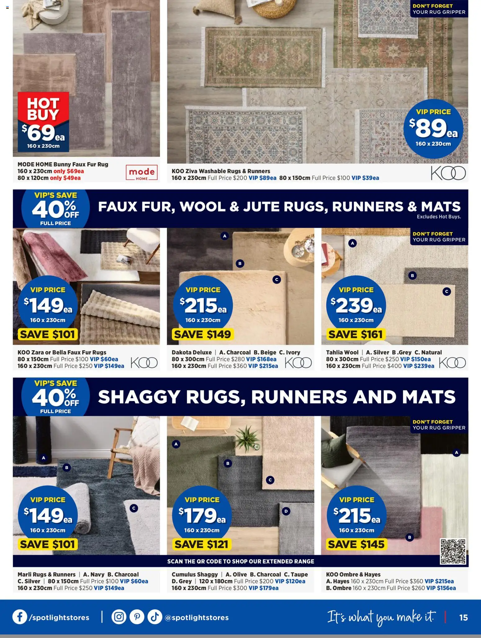 Spotlight catalogue - valid from 02/09/2026 | Page: 15 | Products: Rug, Fur, Rugs, Charcoal