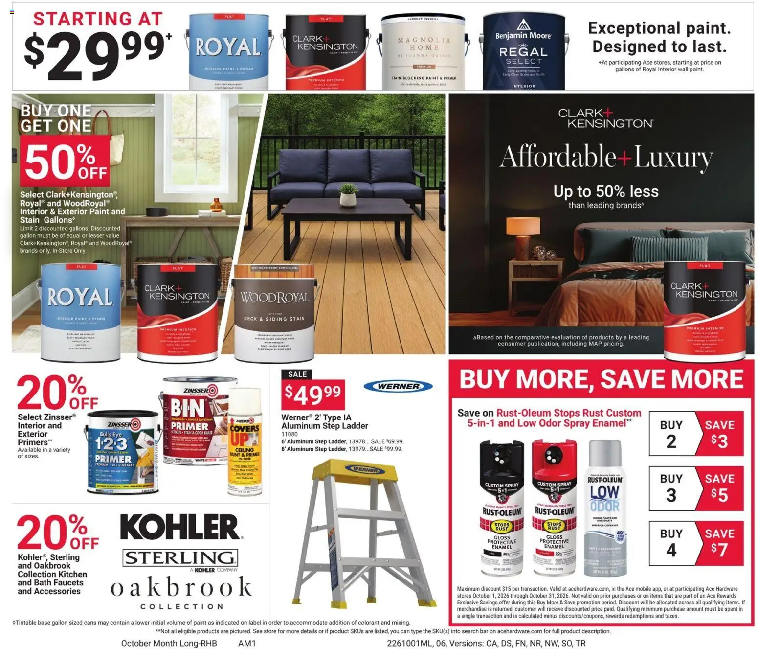 Giant Eagle Ace Ad - valid from 10/01/2026 | Page: 6 | Products: Ladder, Bath, Aluminum step ladder