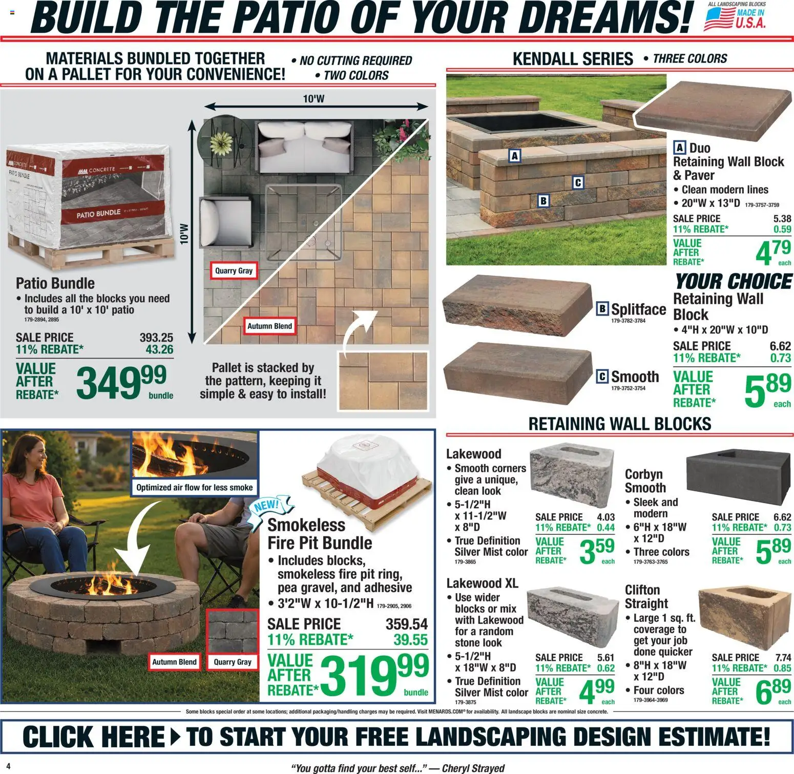Menards Weekly Ad - valid from 08/27/2026 | Page: 6 | Products: Adhesive, Pea, Retaining wall block