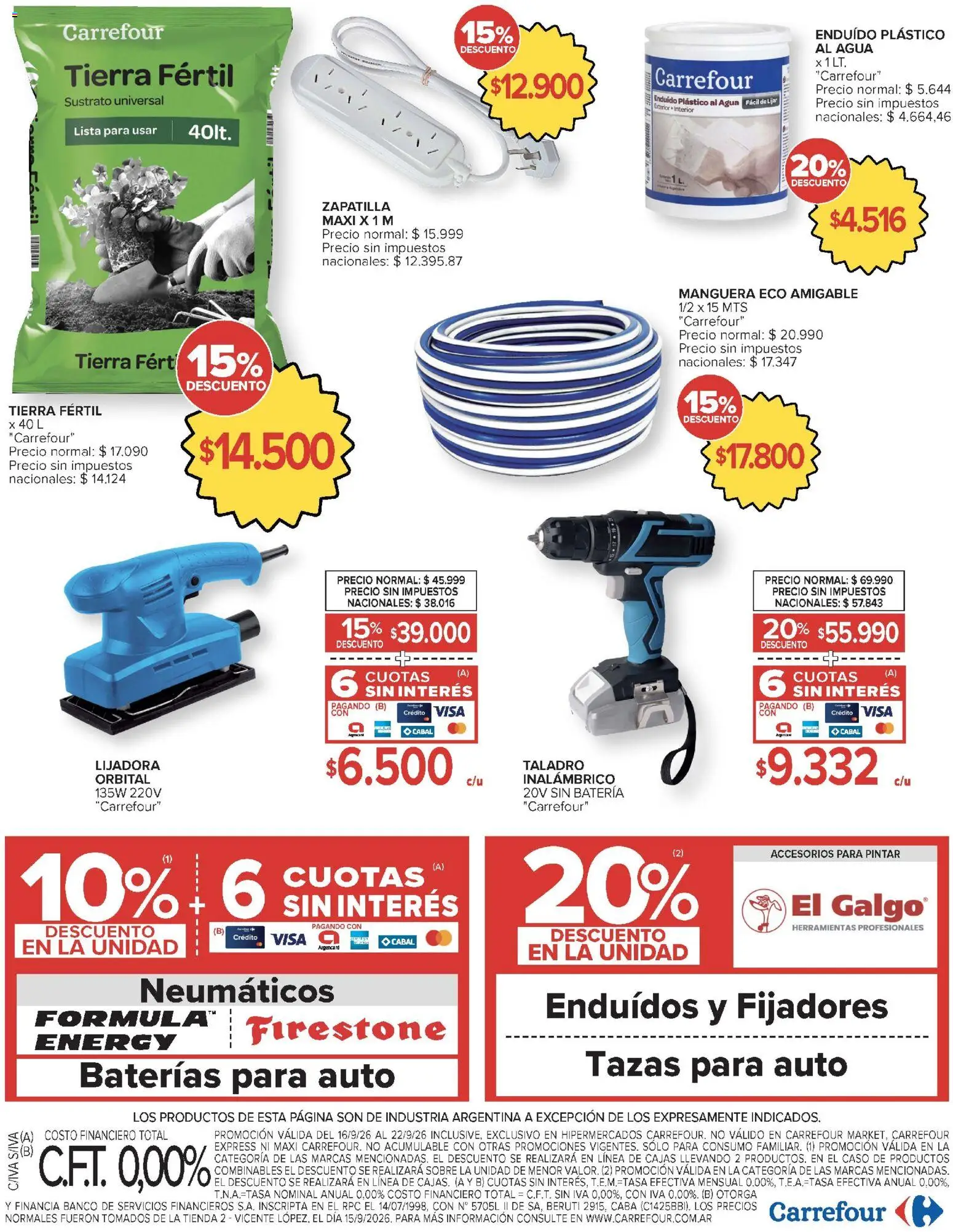 Carrefour - Carrefour Hiper Ofertas │ válido desde el 16/09/2026 | Página: 21 | Productos: Enduido, Batería, Manguera, Agua