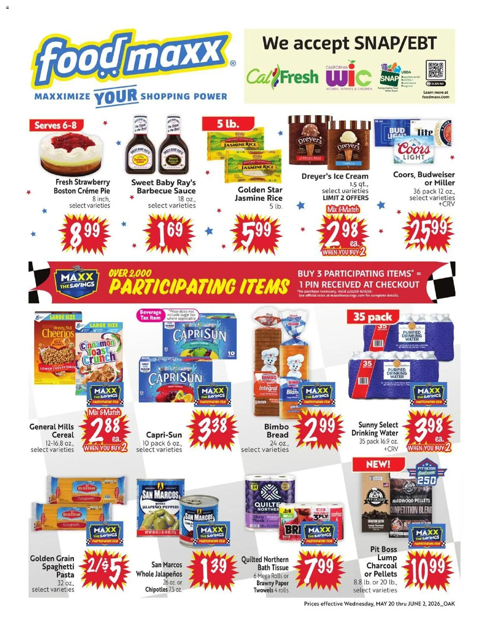 FoodMaxx Weekly Ad - valid from 20.05.2026 | Page: 2 | Products: Peppers, Pin, Rice, Sugar