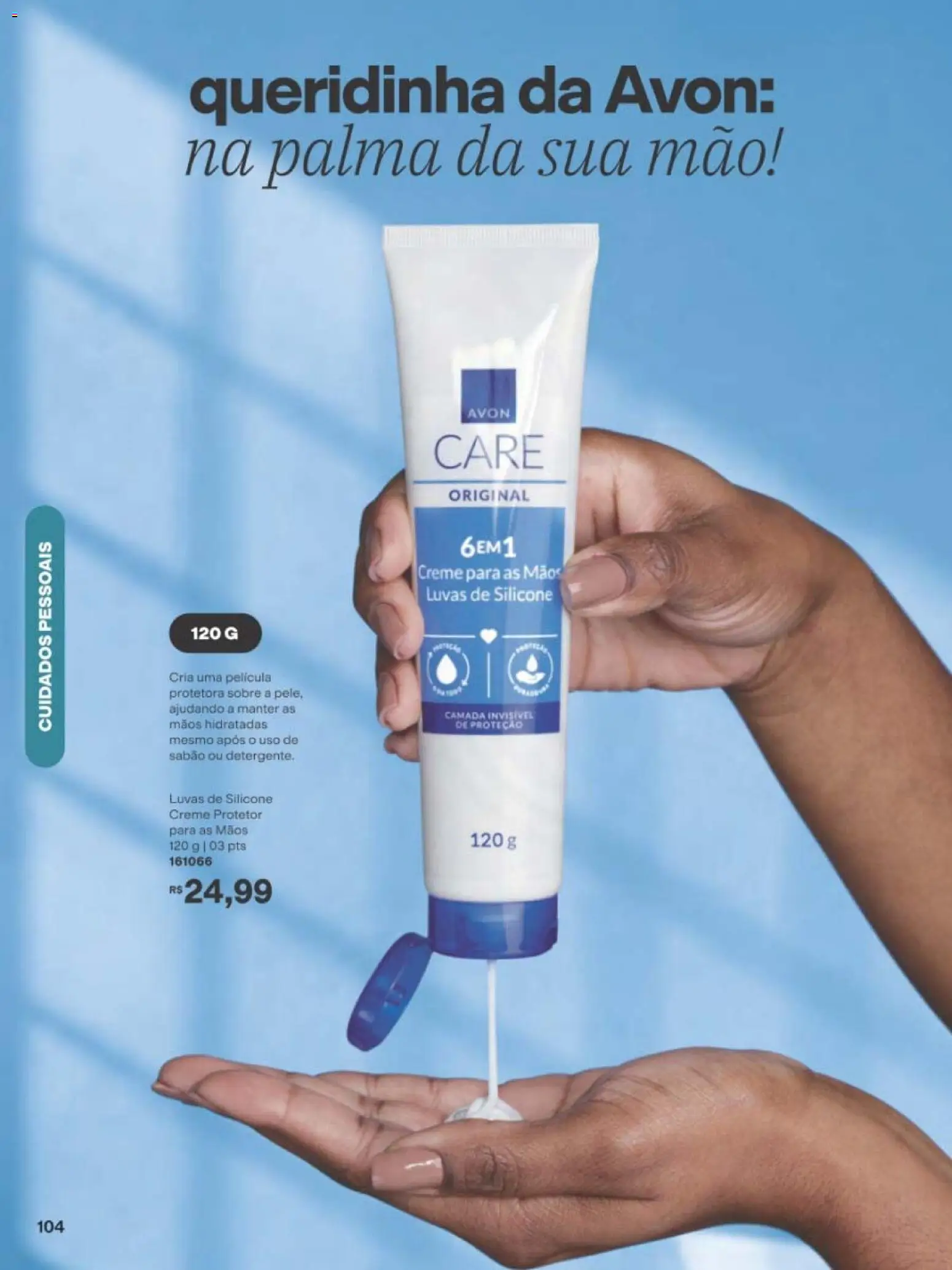 Avon Folheto - válido de 19/07/2026 | Página: 104 | Produtos: Sabão, Creme, Luvas