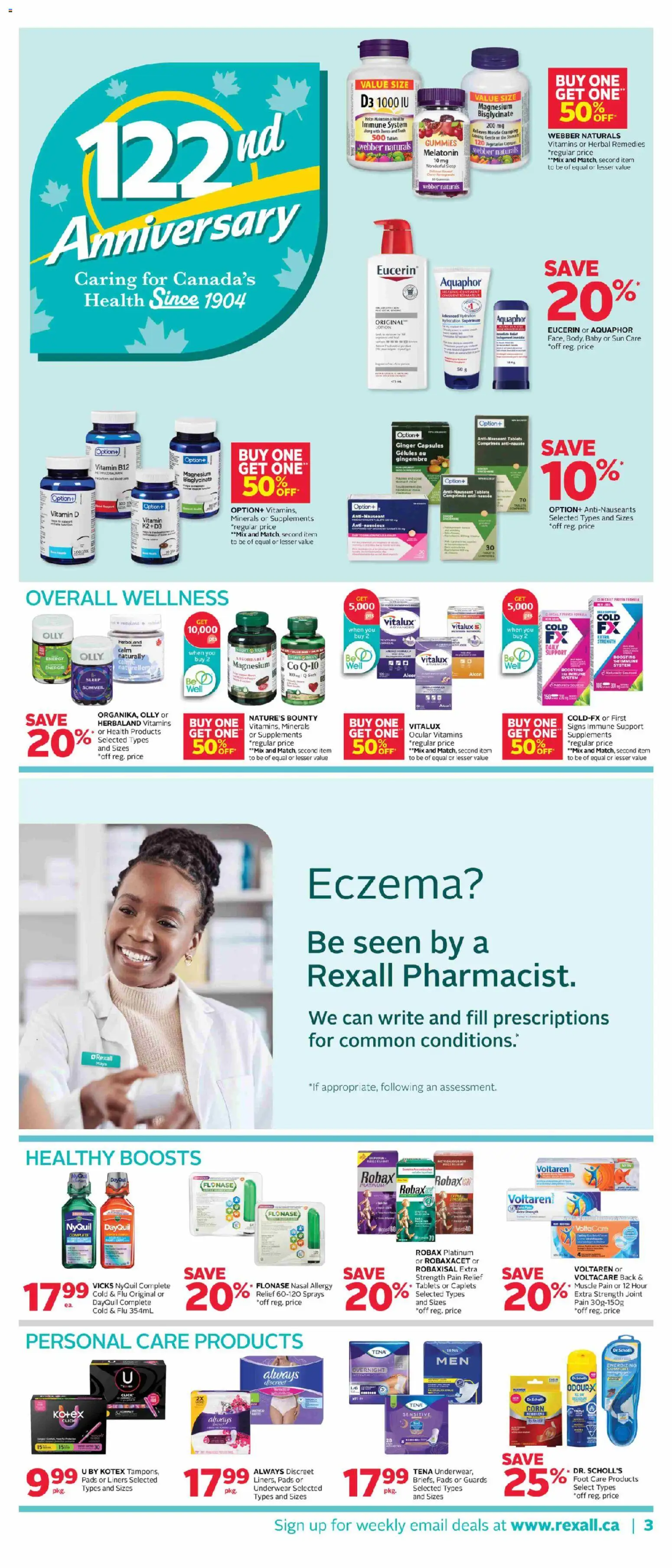 Rexall flyer valid from Sep 11, 2026 | Page: 12 | Products: Ginger, Corn, Capsules, Underwear