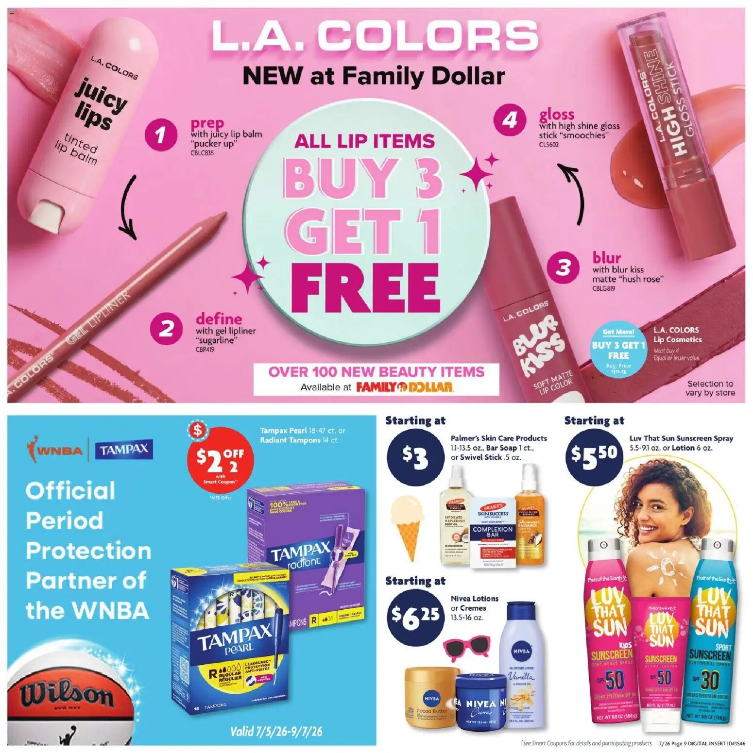 Family Dollar Current Ad - TX - valid from 07/26/2026 | Page: 12 | Products: Swivel, Butter, Soap, Tampons