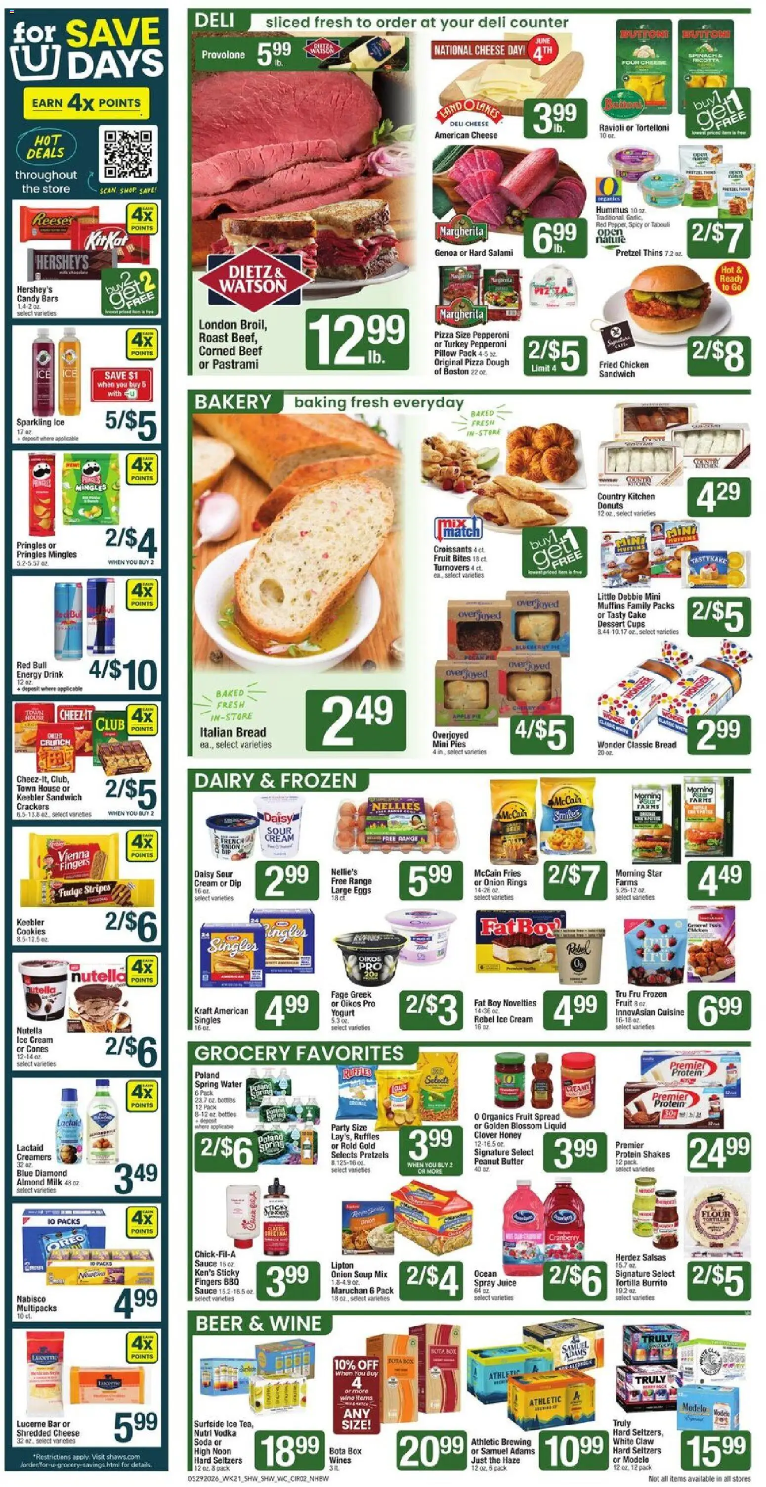Shaw's Weekly Ad - NH - valid from 29.05.2026 | Page: 2 | Products: Butter, Salami, Pizza, Cream