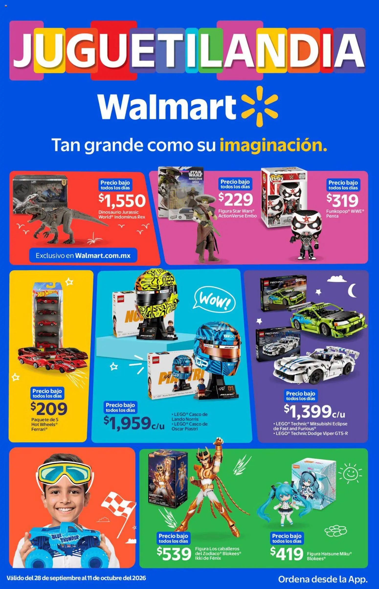 Nuevas ofertas de Walmart válidas en toda la República Mexicana desde el 28/09/2026. ¡Encuentra las mejores ofertas en Walmart folleto Juguetilandia! | Página: 1 | Productos: LEGO
