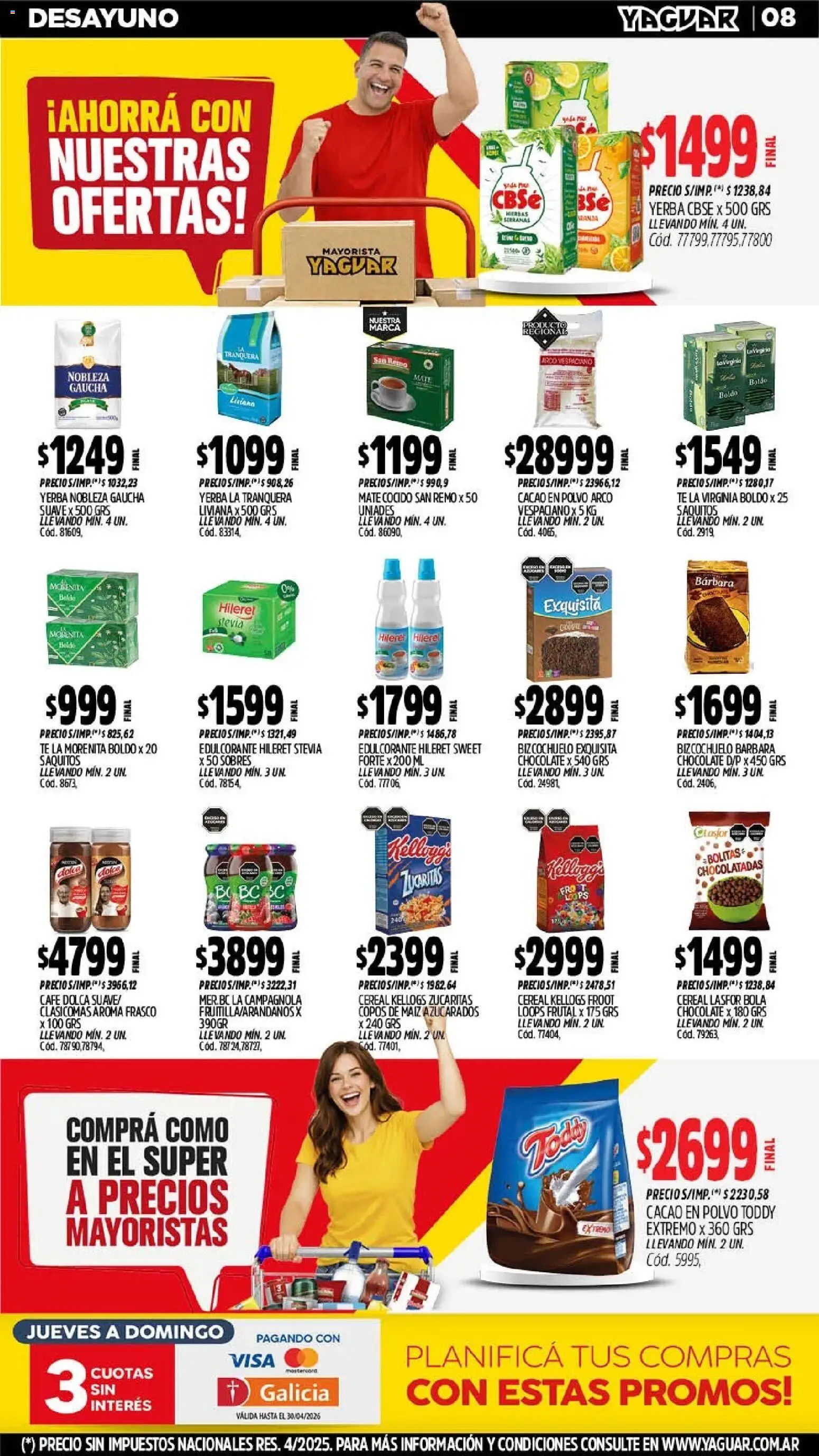 Yaguar - Oferta Semanal Santa Fé │ válido desde el 11.05.2026 | Página: 8 | Productos: Yerba, Polvo, Frasco, Chocolate