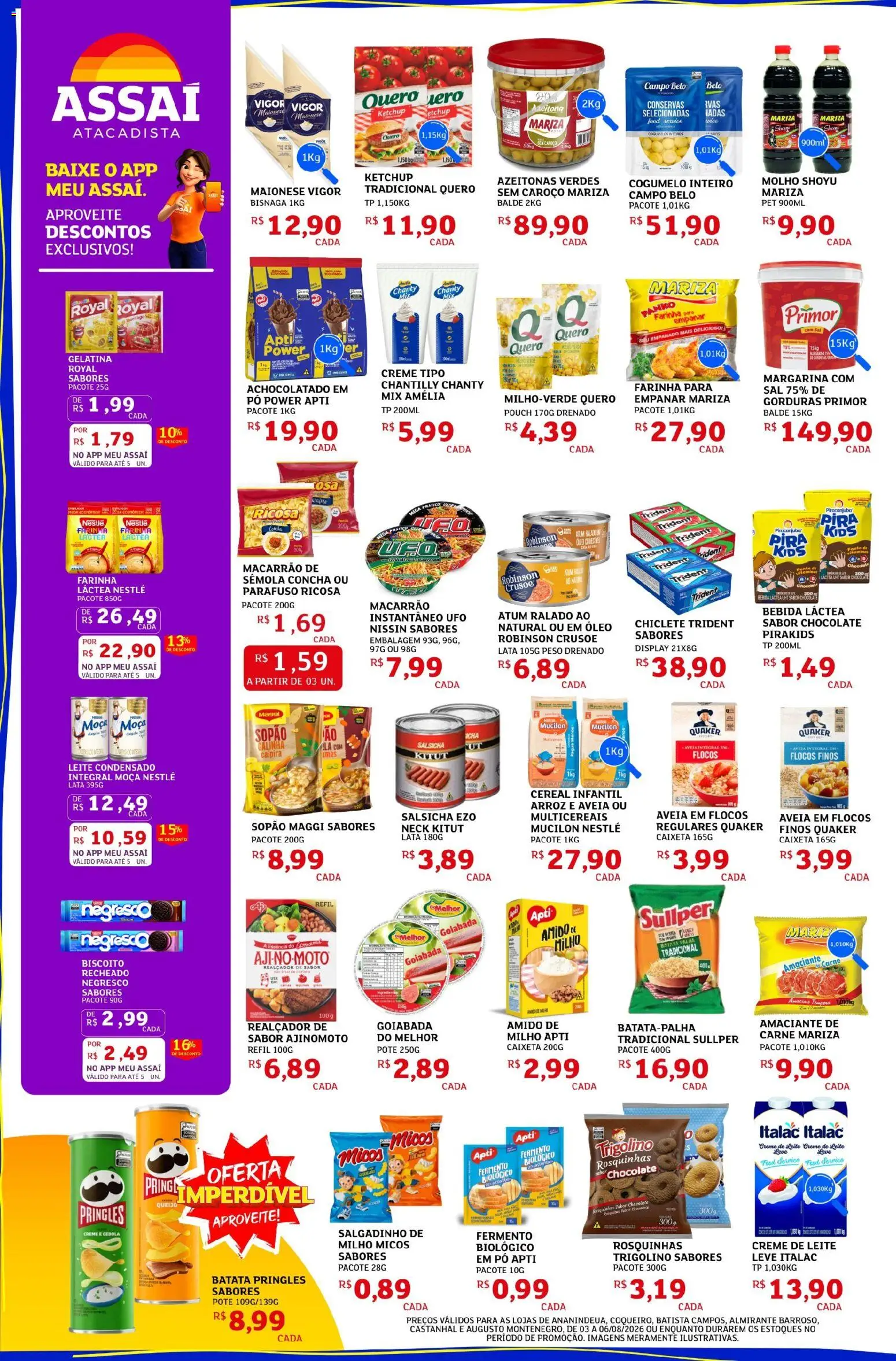 Assaí Atacadista Folheto - válido de 03/08/2026 | Página: 2 | Produtos: Maionese vigor, Macarrão, Atum, Margarina
