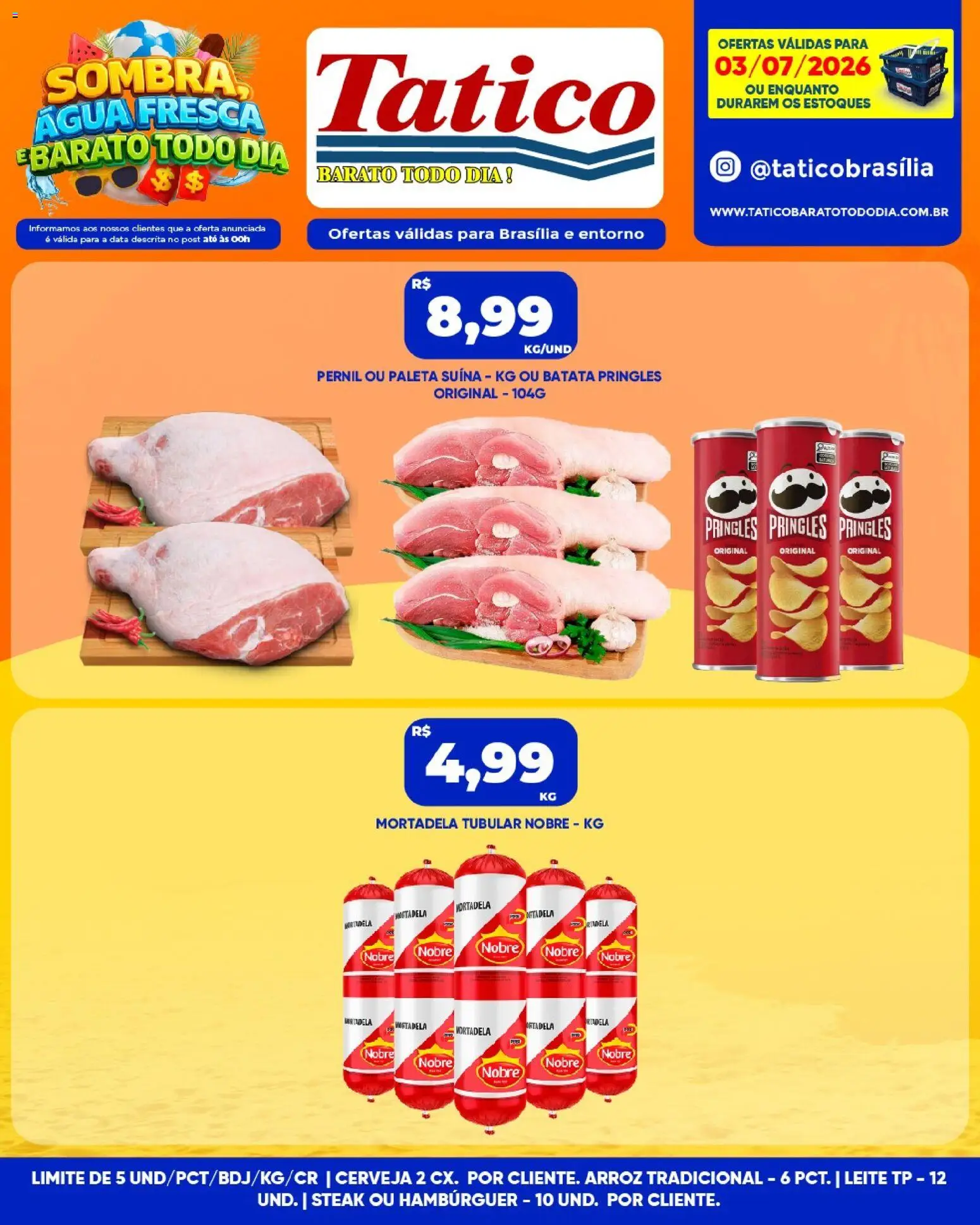 Tatico Folheto - válido de 03/07/2026 | Página: 4 | Produtos: Pernil, Leite, Arroz, Batata