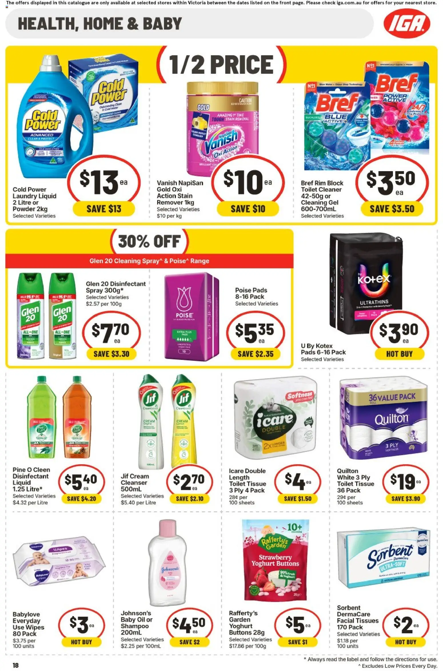 IGA catalogue - valid from 30/09/2026 | Page: 14 | Products: Cleaner, Yoghurt, Shampoo, Laundry