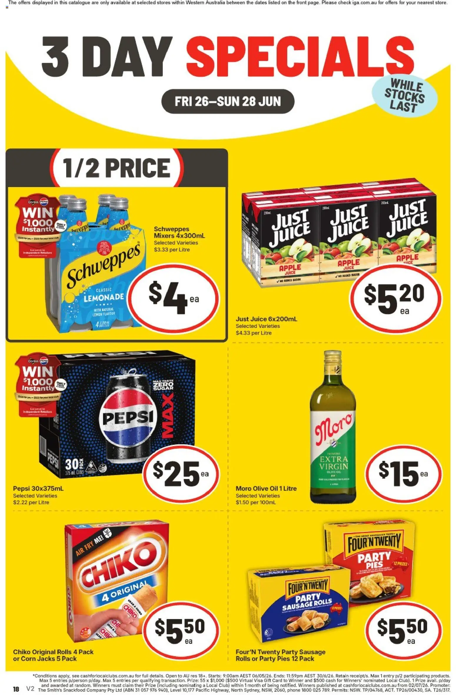 IGA catalogue - valid from 26/06/2026 | Page: 2 | Products: Juice, Pepsi, Lemon, Phone