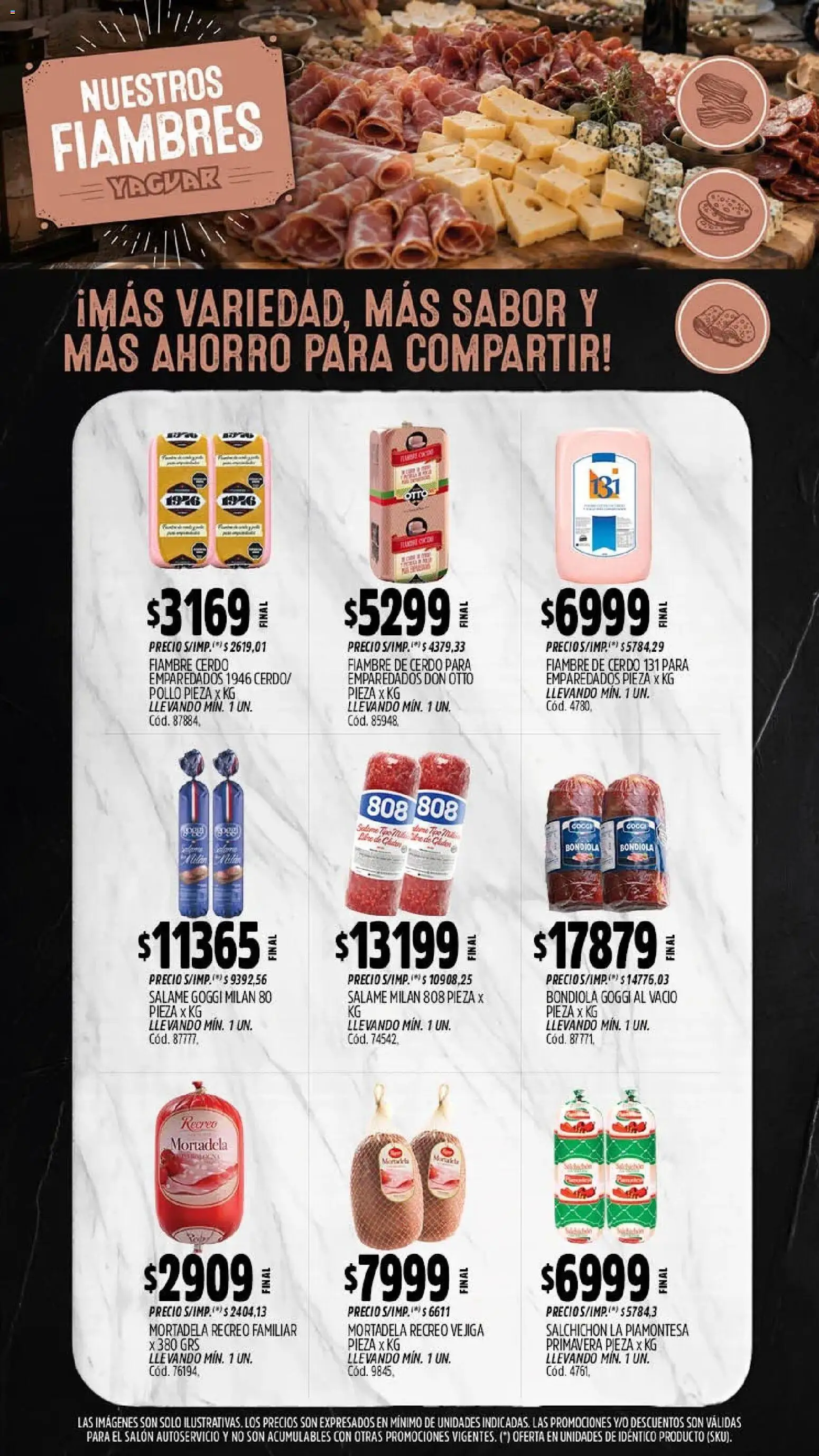 Yaguar - Oferta Semanal Misiones │ válido desde el 28/09/2026 | Página: 8 | Productos: Pollo, Mortadela, Salame, Cerdo