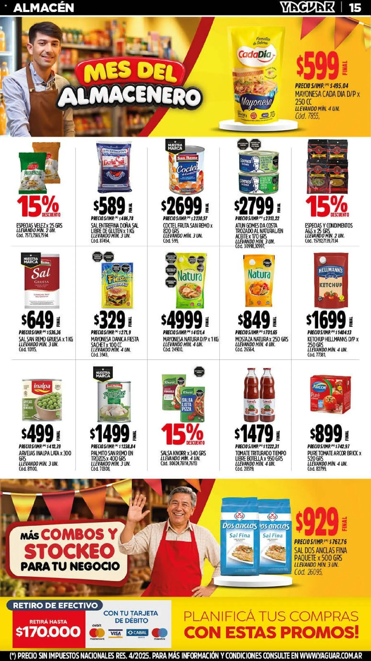 Yaguar - Oferta Semanal Córdoba │ válido desde el 07/09/2026 | Página: 15 | Productos: Botella, Arvejas, Pizza, Provenzal