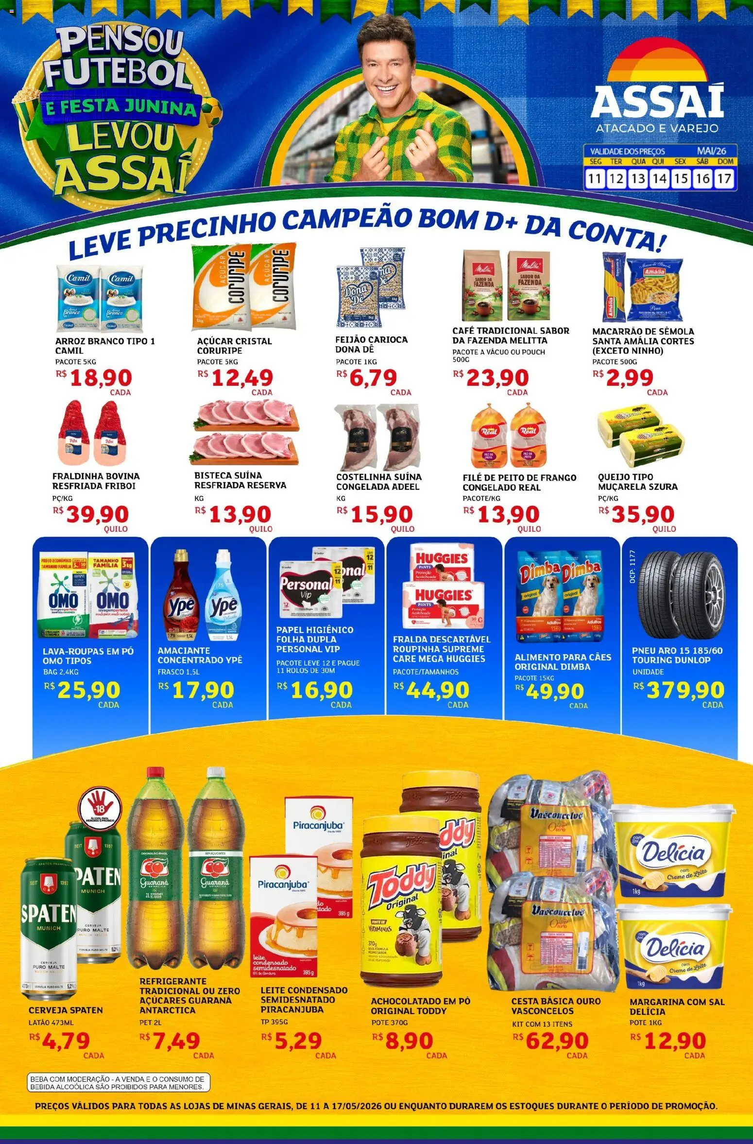 Assaí Atacadista Folheto - válido de 11.05.2026 | Página: 1 | Produtos: Feijão, Cesta, Creme, Creme de leite