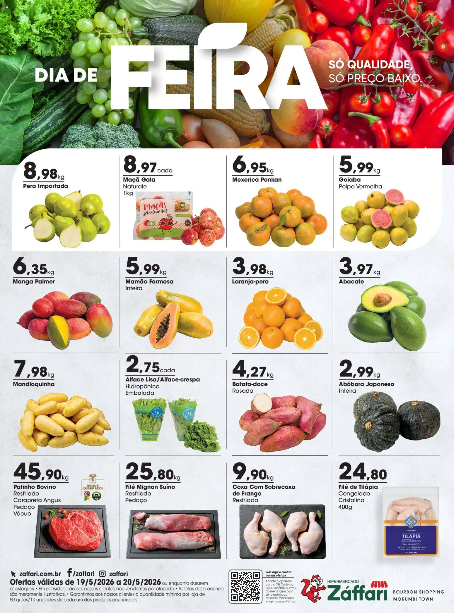 Zaffari Folheto - válido de 19.05.2026 | Página: 1 | Produtos: Goiaba, Mandioquinha, Tilápia, Alface