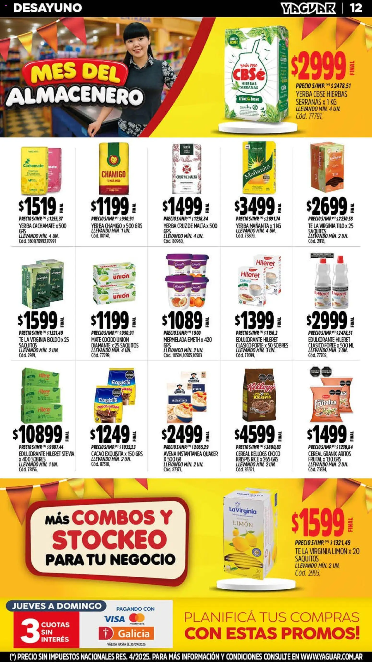 Yaguar - Oferta Semanal General Roca │ válido desde el 14/09/2026 | Página: 12 | Productos: Mate, Edulcorante, Limón, Té