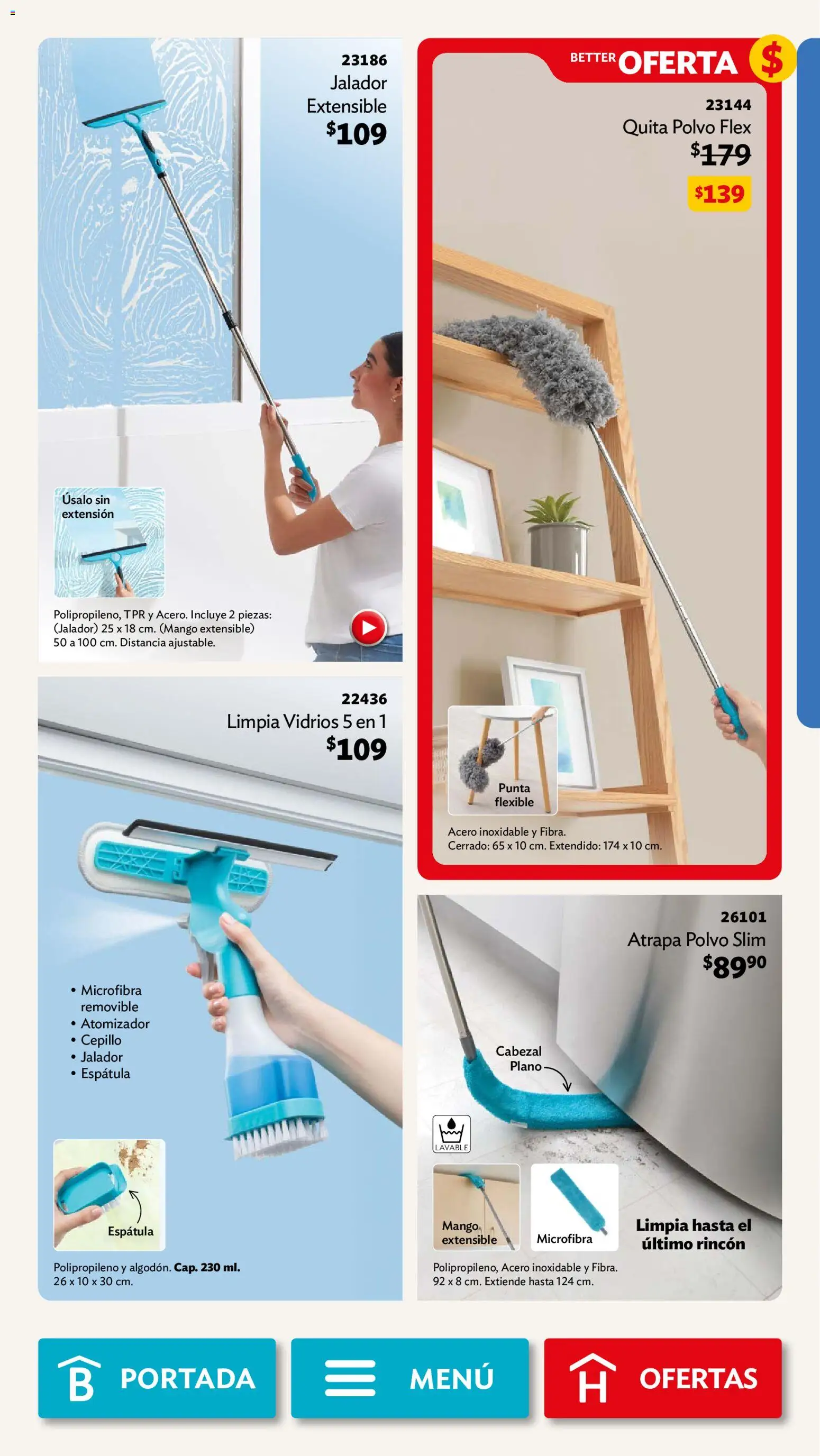 Nuevas ofertas de Betterware válidas en toda la República Mexicana desde el 29/06/2026. ¡Encuentra las mejores ofertas en Betterware campaña 7 2026! | Página: 90 | Productos: Extensión, Cepillo, Mango, Polvo