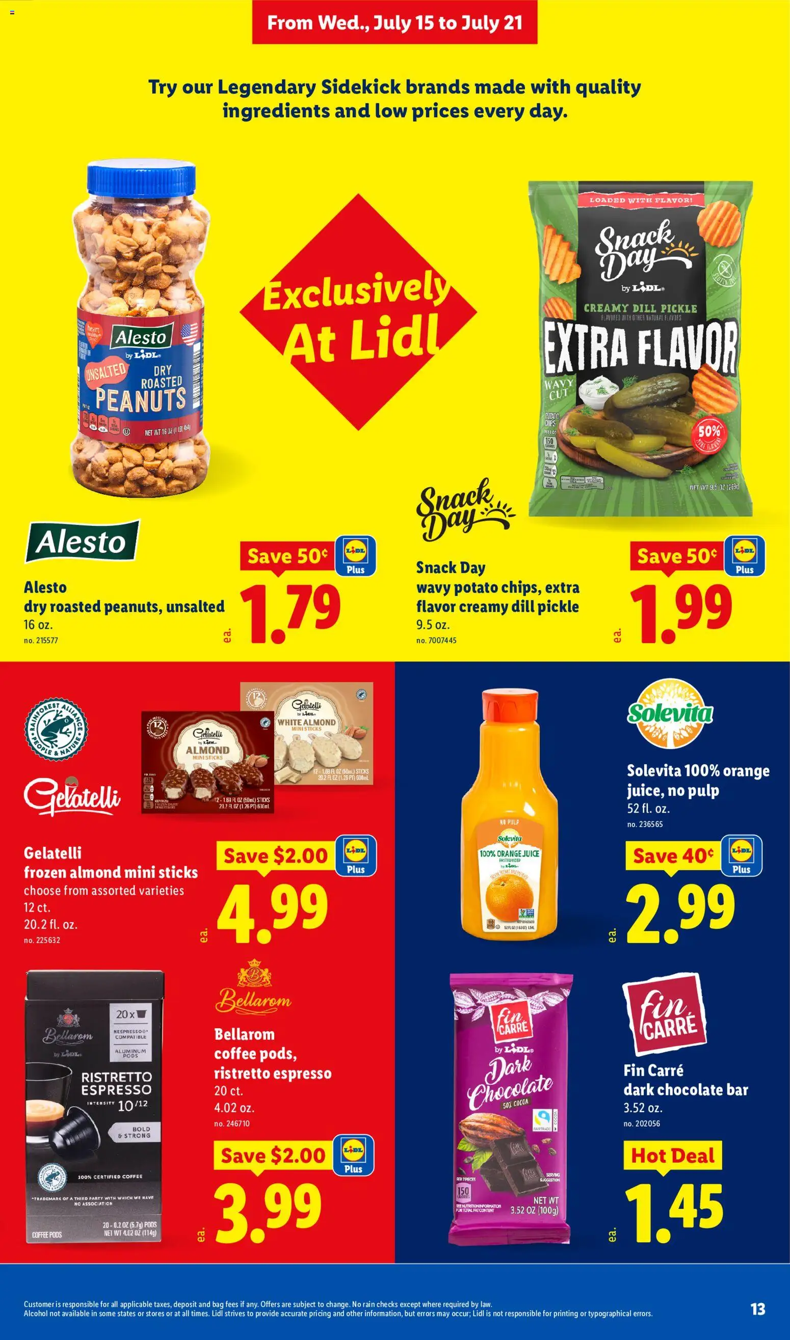 Lidl Weekly Ad - valid from 07/15/2026 | Page: 13 | Products: Chocolate, Juice, Dill, Bag