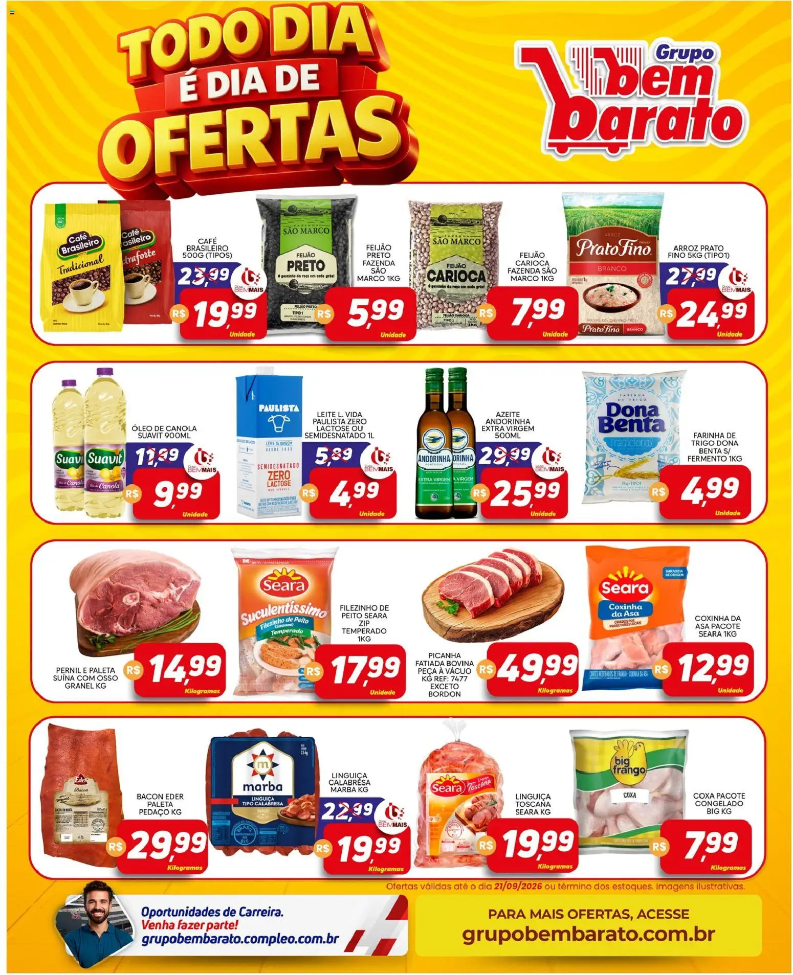 Supermercado Bem Barato Folheto - válido de 15/09/2026 | Página: 3 | Produtos: Pernil, Café, Frango, Azeite