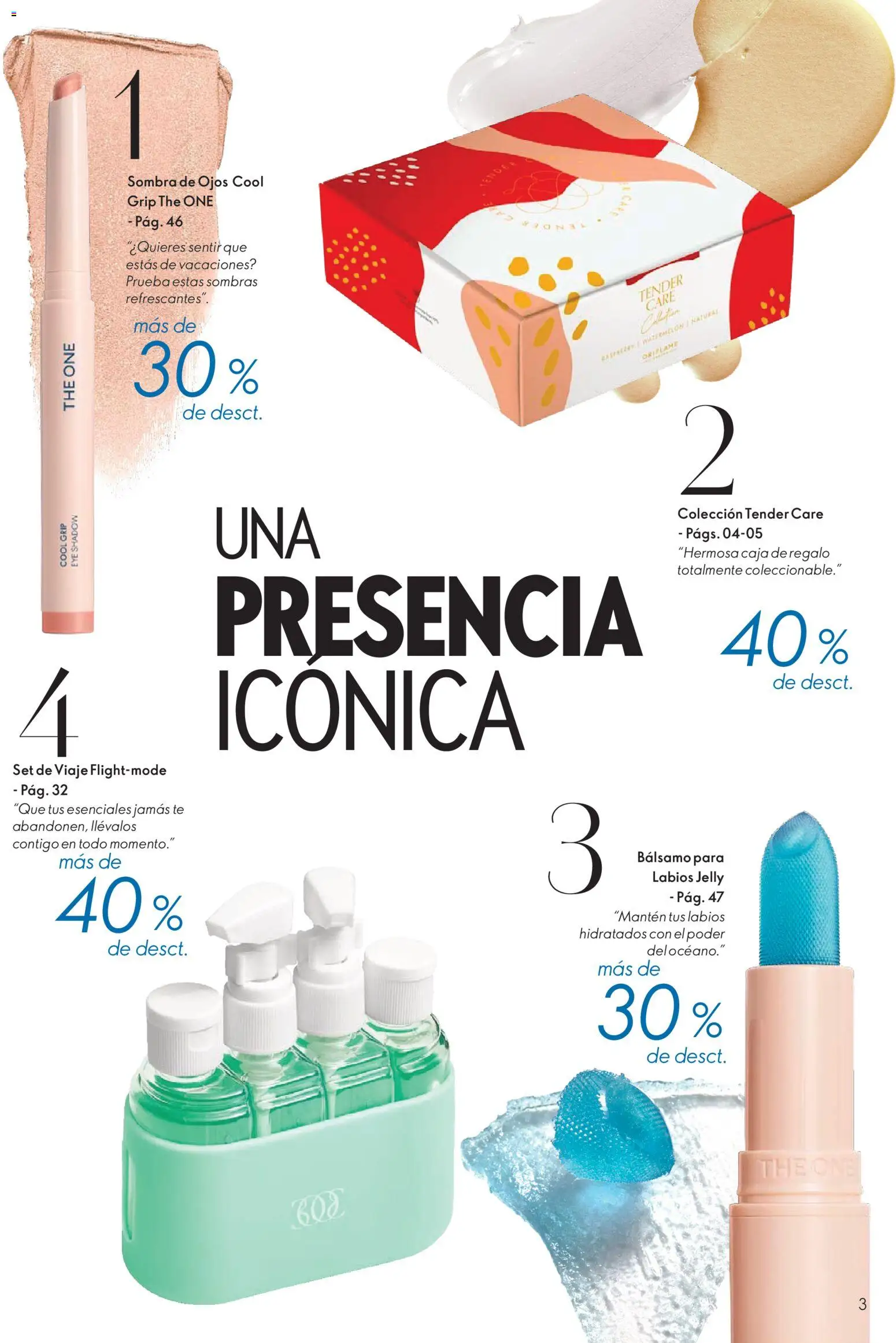 Oriflame revista - valida desde el 01/08/2026 | Página: 3 | Productos: Té, Bálsamo, Caja, Sombra