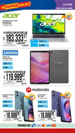 Vista previa La Anonima catálogo válido desde el 24/09/2026 | Página: 33 | Productos: Celular, Tablet, Notebook