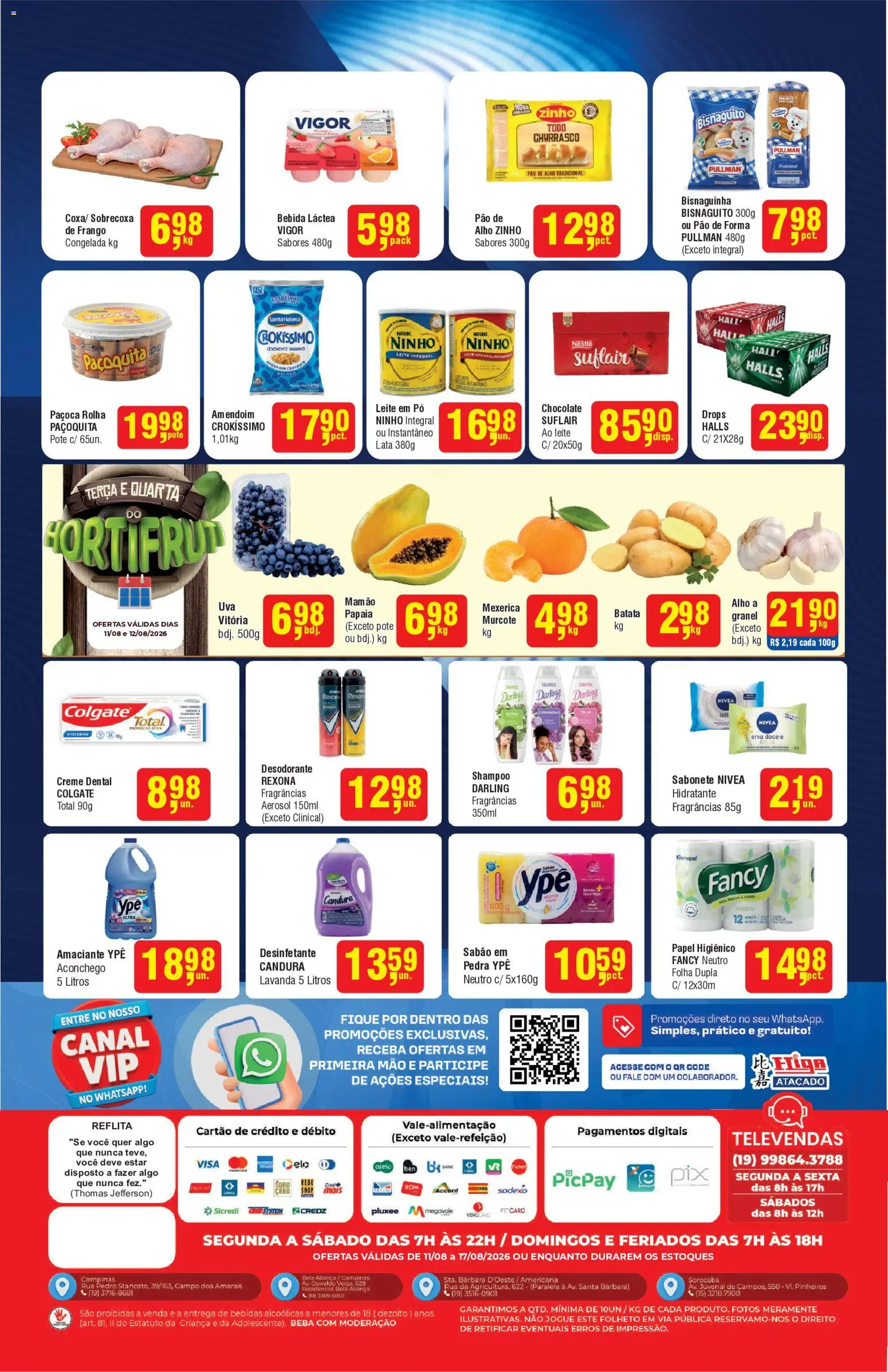 Higa Atacado Folheto - válido de 11/08/2026 | Página: 2 | Produtos: Sabonete, Creme dental, Papel higiênico, Amaciante