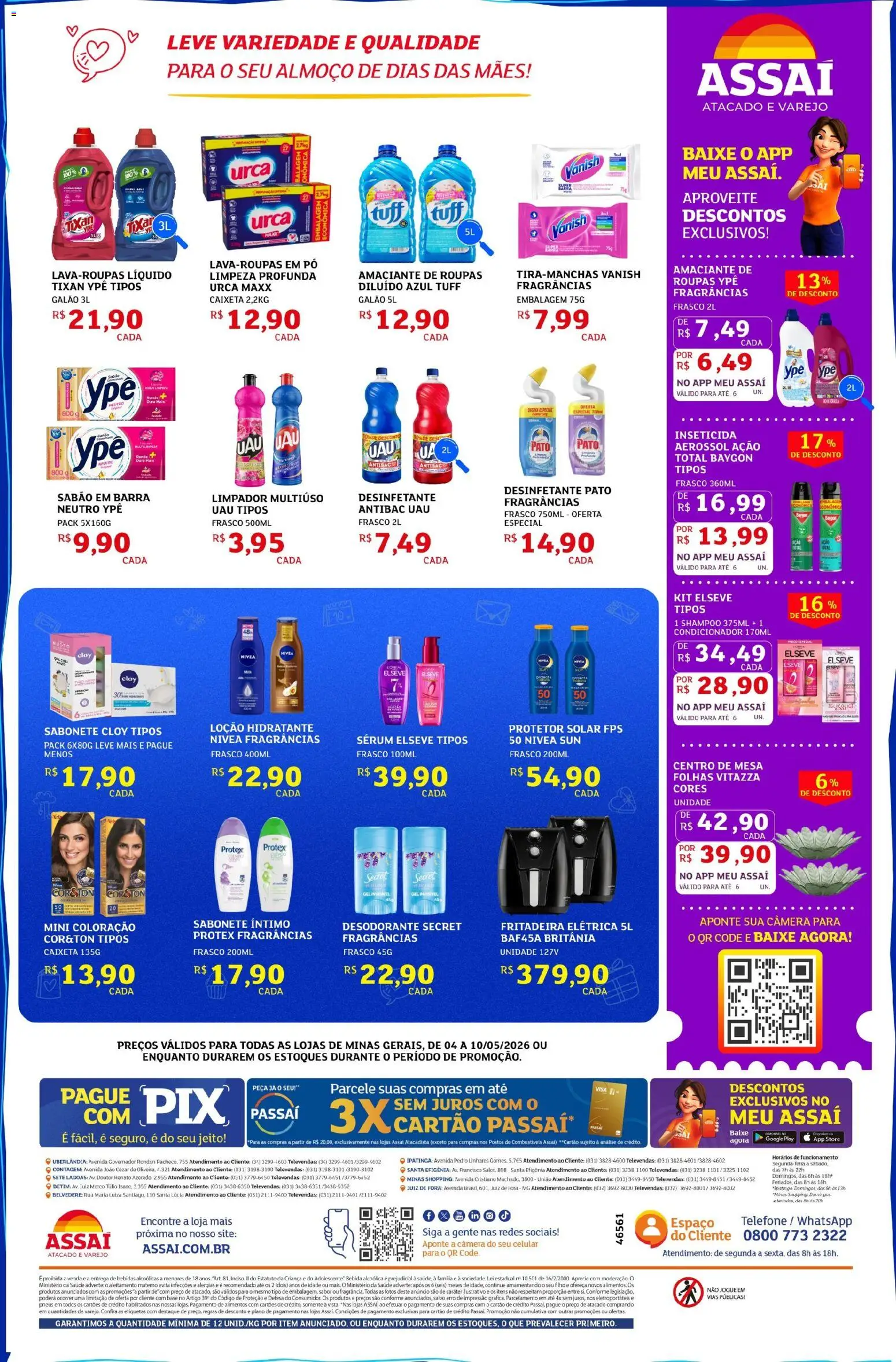 Assaí Atacadista Folheto - válido de 04.05.2026 | Página: 4 | Produtos: Shampoo, Sabonete, Bebida, Amaciante