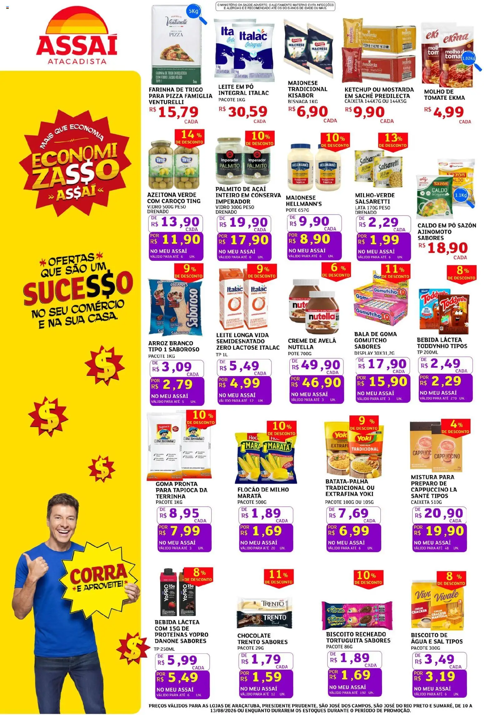 Assaí Atacadista Folheto - válido de 10/08/2026 | Página: 2 | Produtos: Tomate, Palmito, Arroz, Nutella